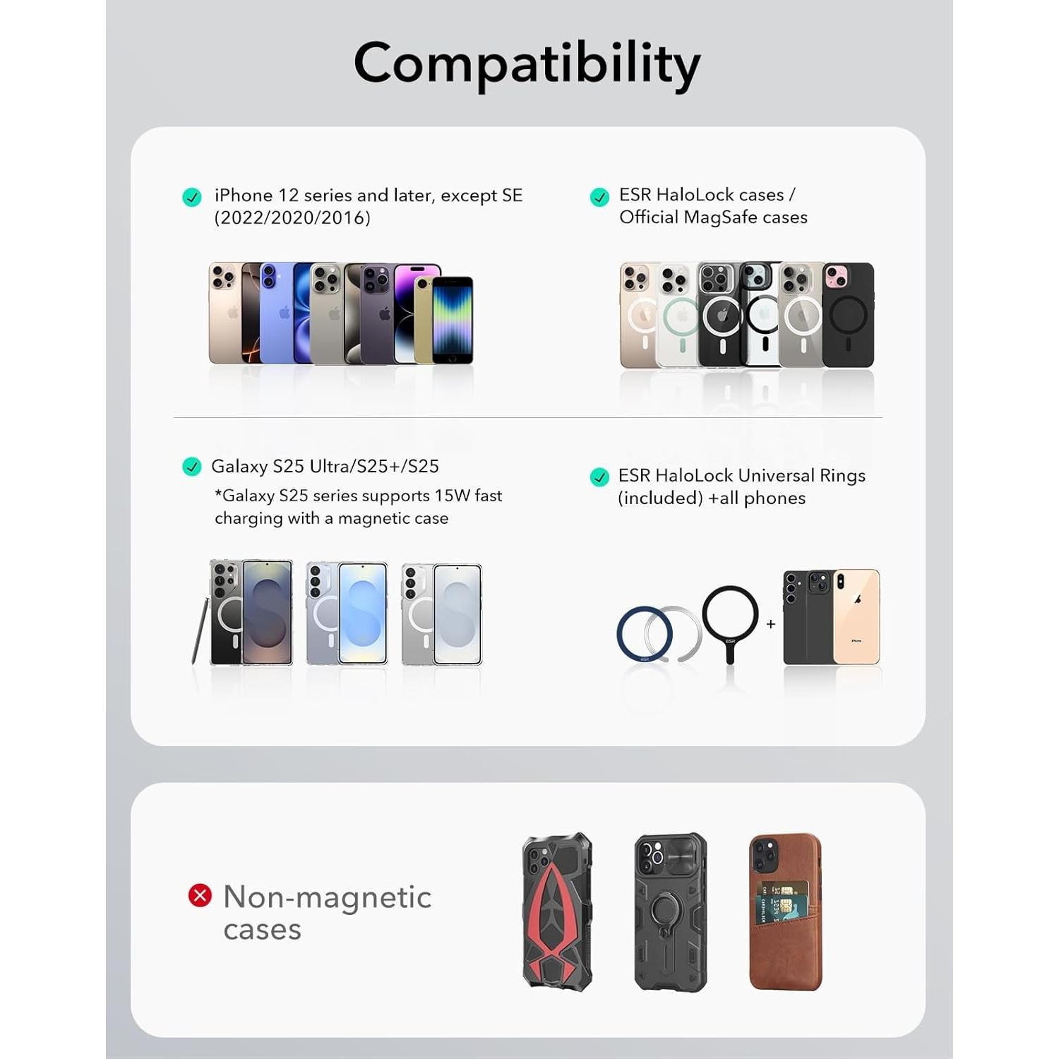 Soporte para coche ESR para Tesla, magnético, 130g, gris