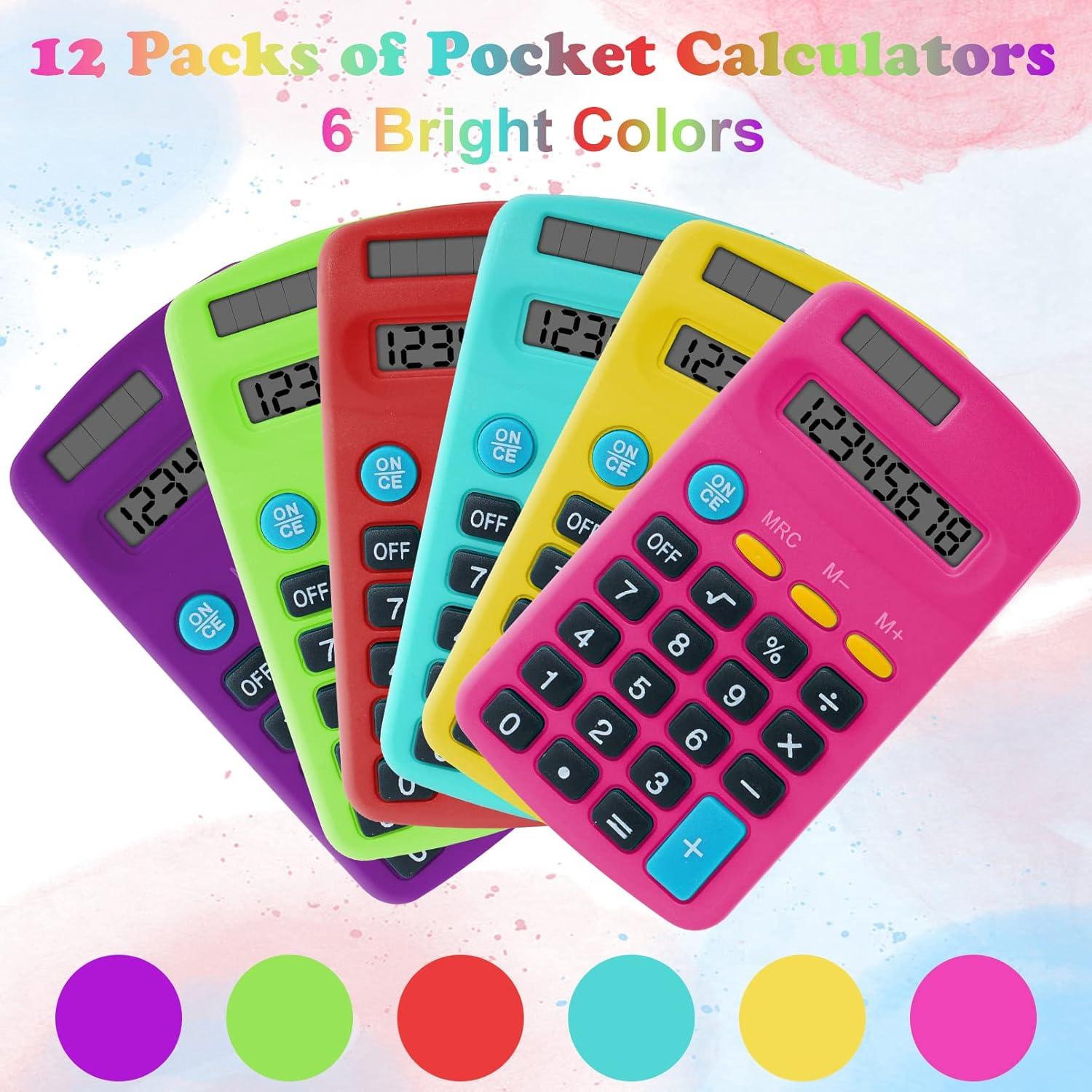 Calculadora de bolsillo Erinnmy 12 piezas multicolor 8 dígitos