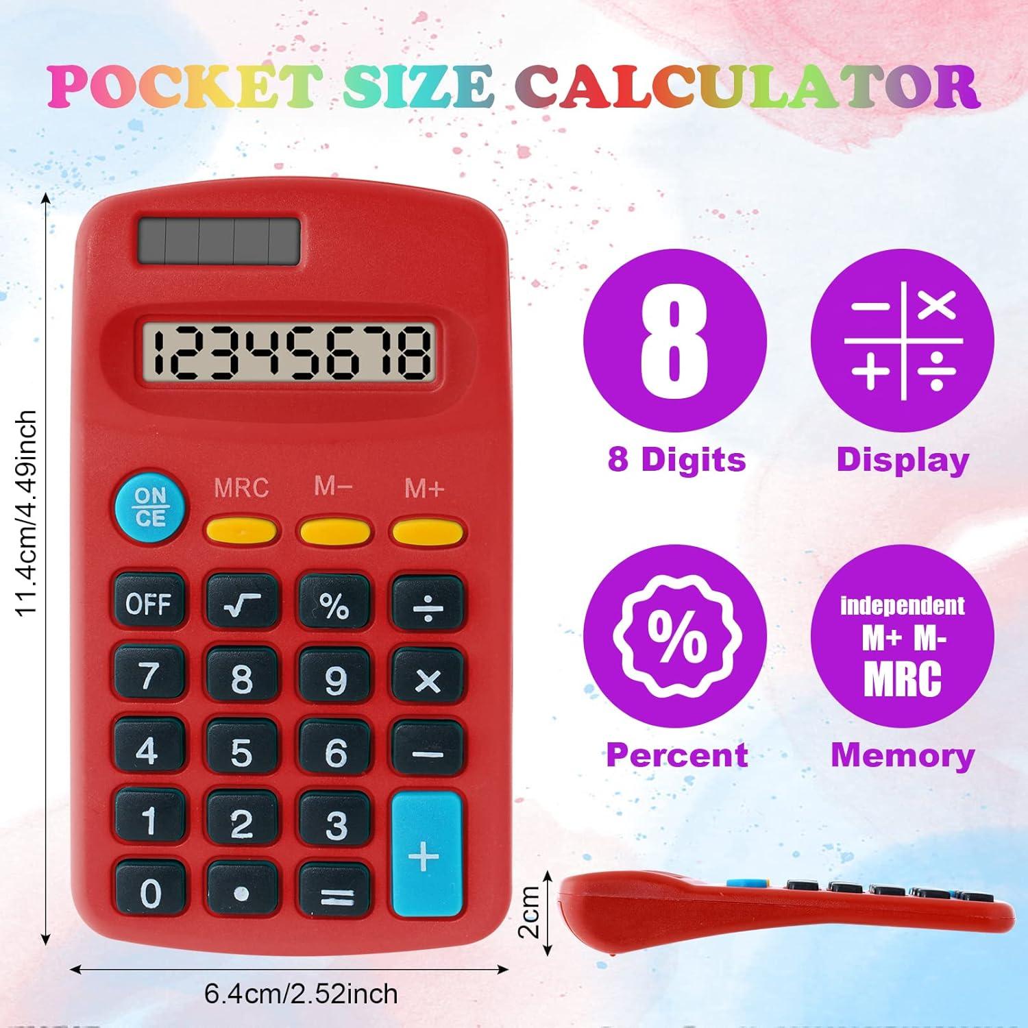 Calculadora de bolsillo Erinnmy 12 piezas multicolor 8 dígitos