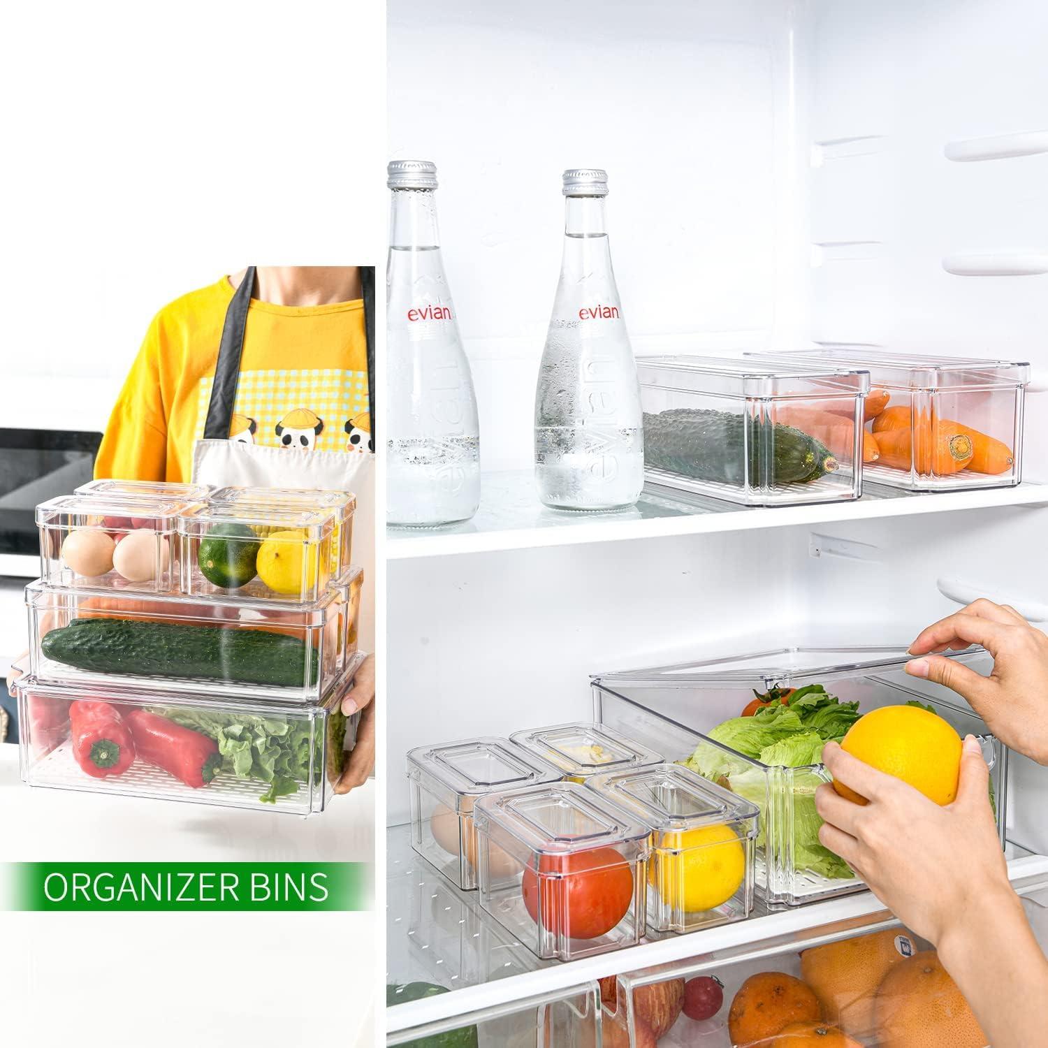 Juego de 10 Organizadores de Refrigerador Pure Future - Apilables y Transparentes