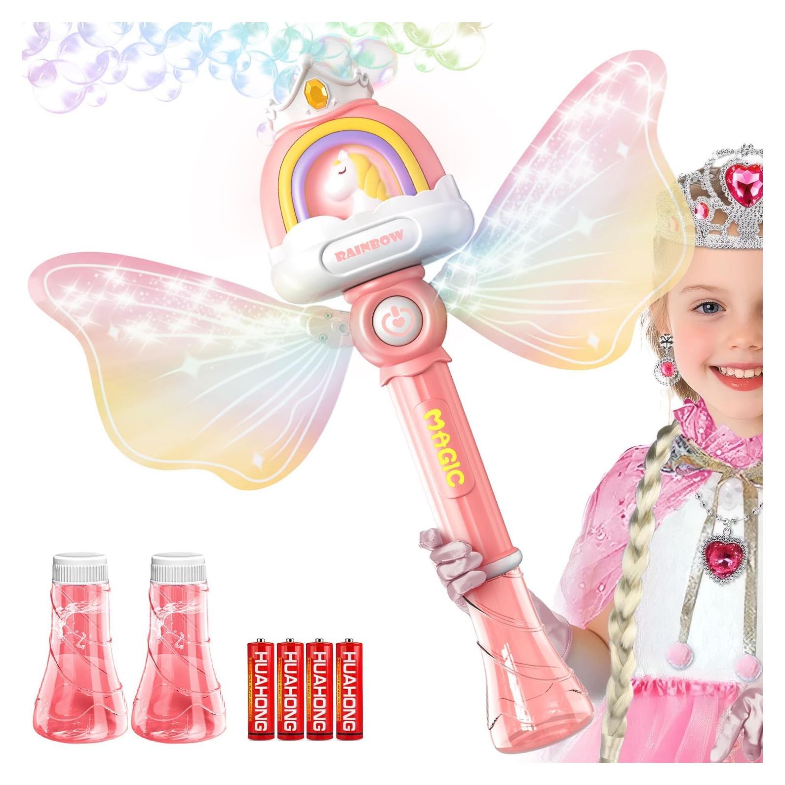 Máquina de Burbujas Rosa con Luz LED - Juguete Princesa