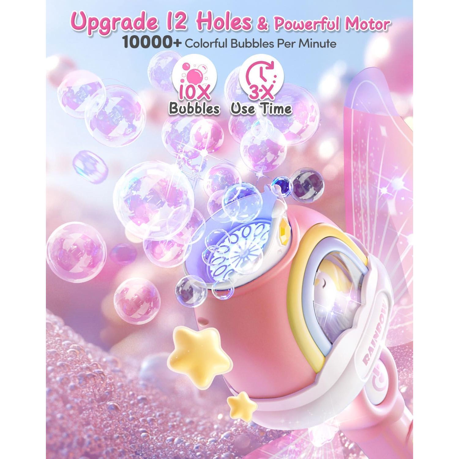 Máquina de Burbujas Rosa con Luz LED - Juguete Princesa