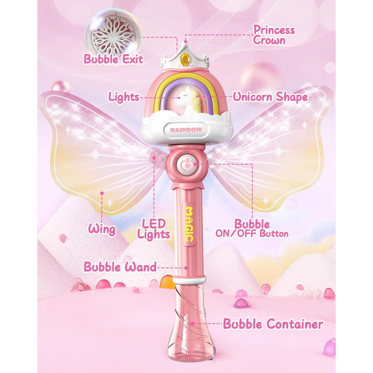 Máquina de Burbujas Rosa con Luz LED - Juguete Princesa