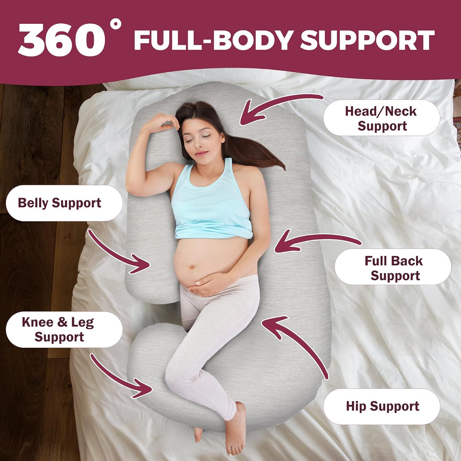 Almohada de Embarazo PILLANI 145 cm U+V+C con Funda Desmontable