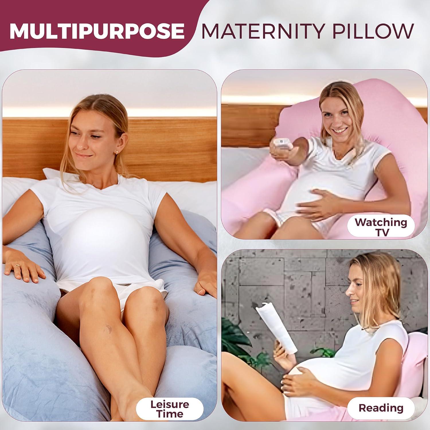 Almohada de Embarazo PILLANI 145 cm U+V+C con Funda Desmontable