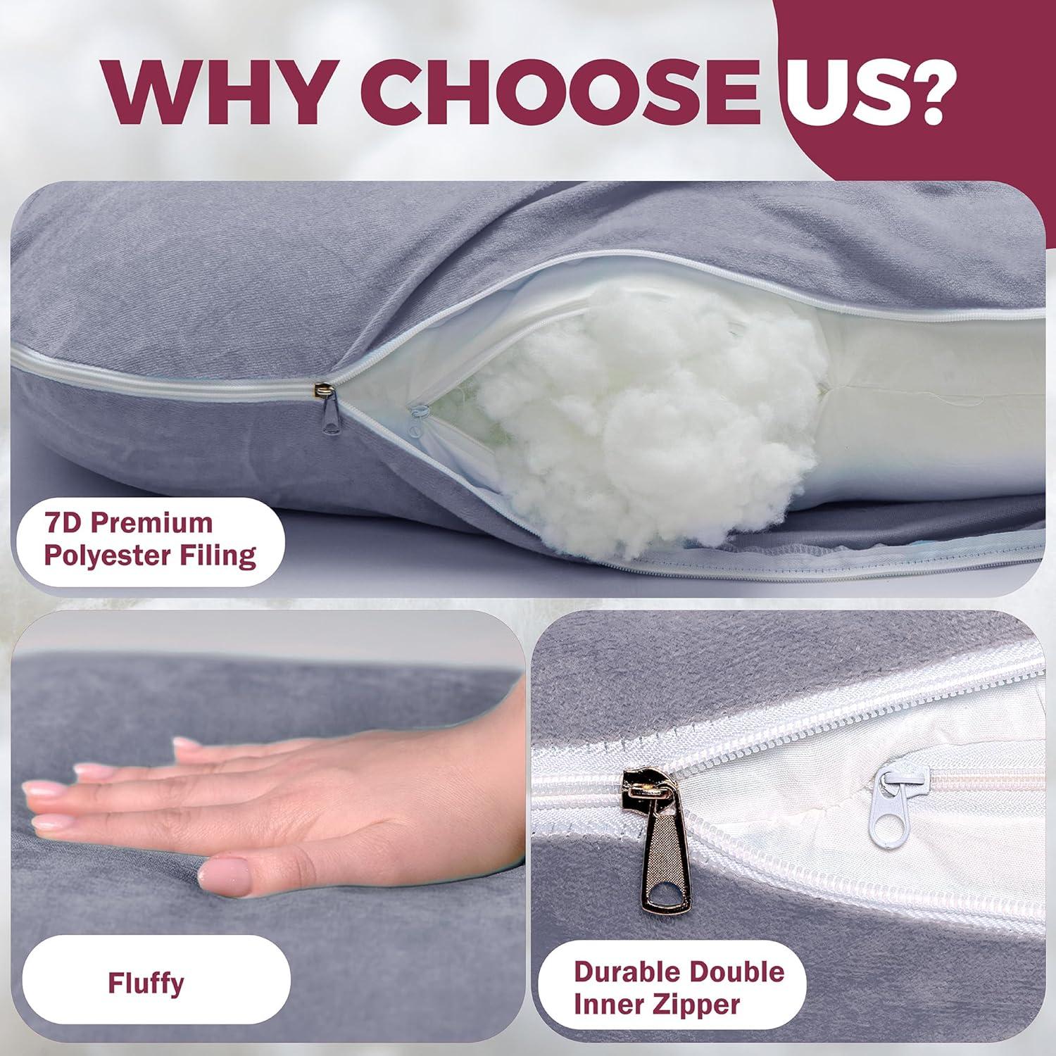 Almohada de Embarazo PILLANI 145 cm U+V+C con Funda Desmontable