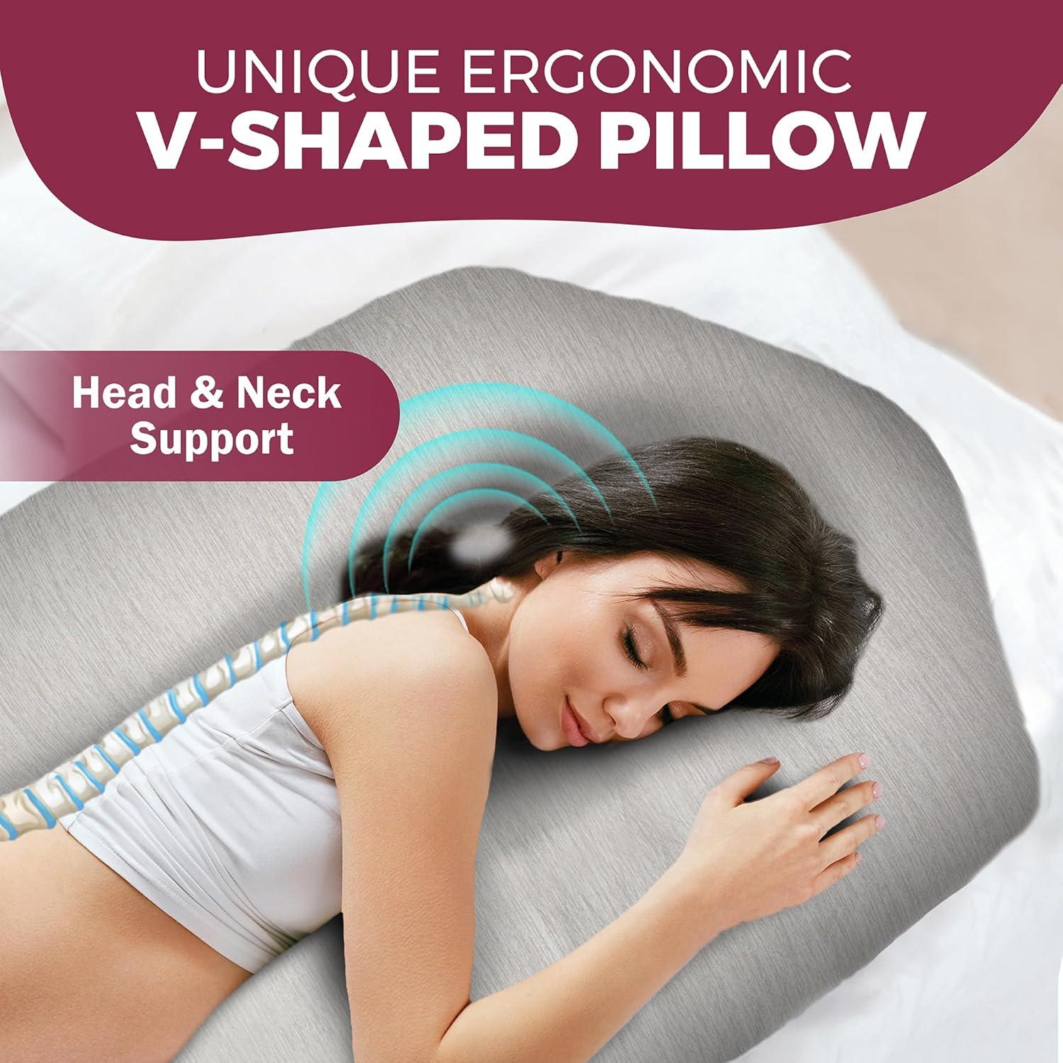 Almohada de Embarazo PILLANI 145 cm U+V+C con Funda Desmontable
