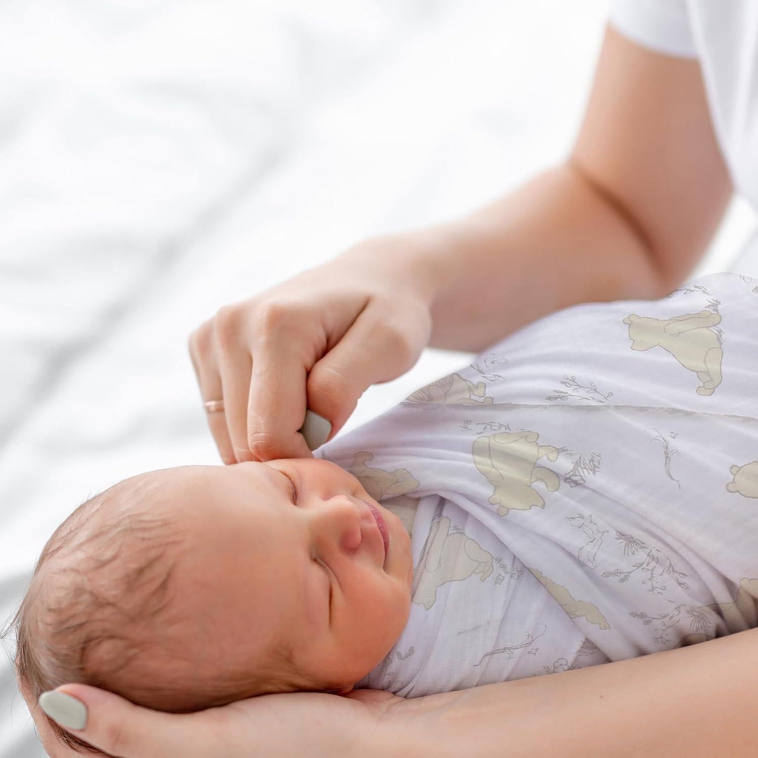 Manta Envueltoria Algodón Lambs & Ivy Winnie Pooh + Peluche