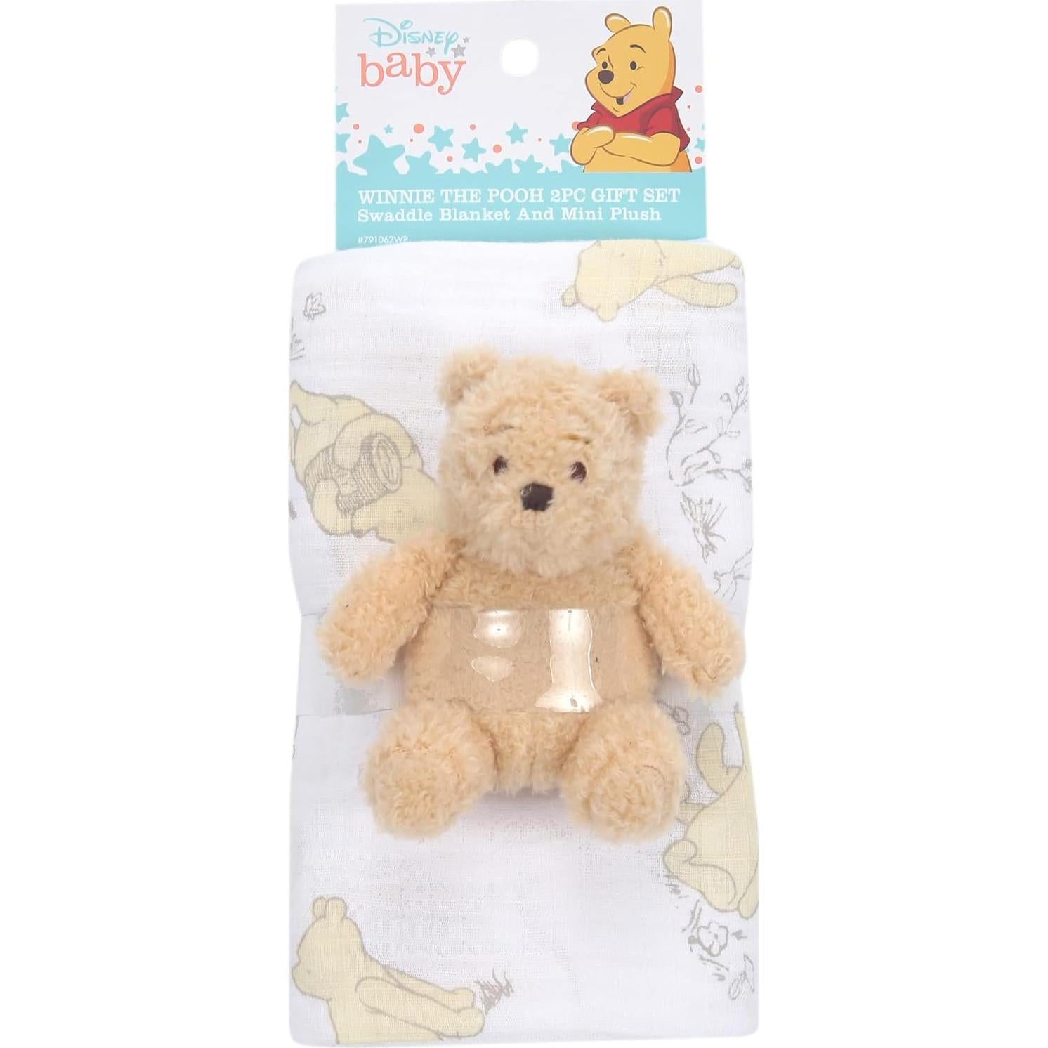 Manta Envueltoria Algodón Lambs & Ivy Winnie Pooh + Peluche