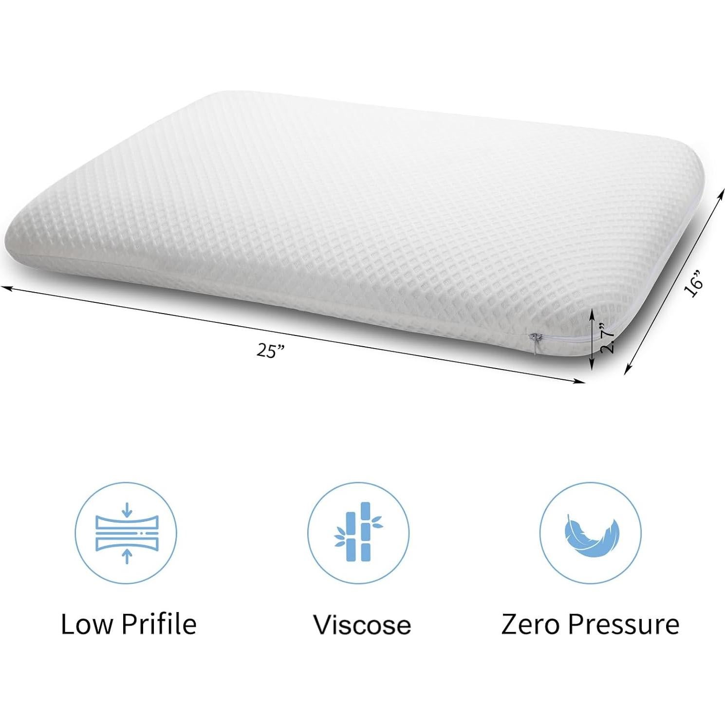 Almohada Viscoelástica DLIGHT BD Slim-002 2.7" Ultra Delgado