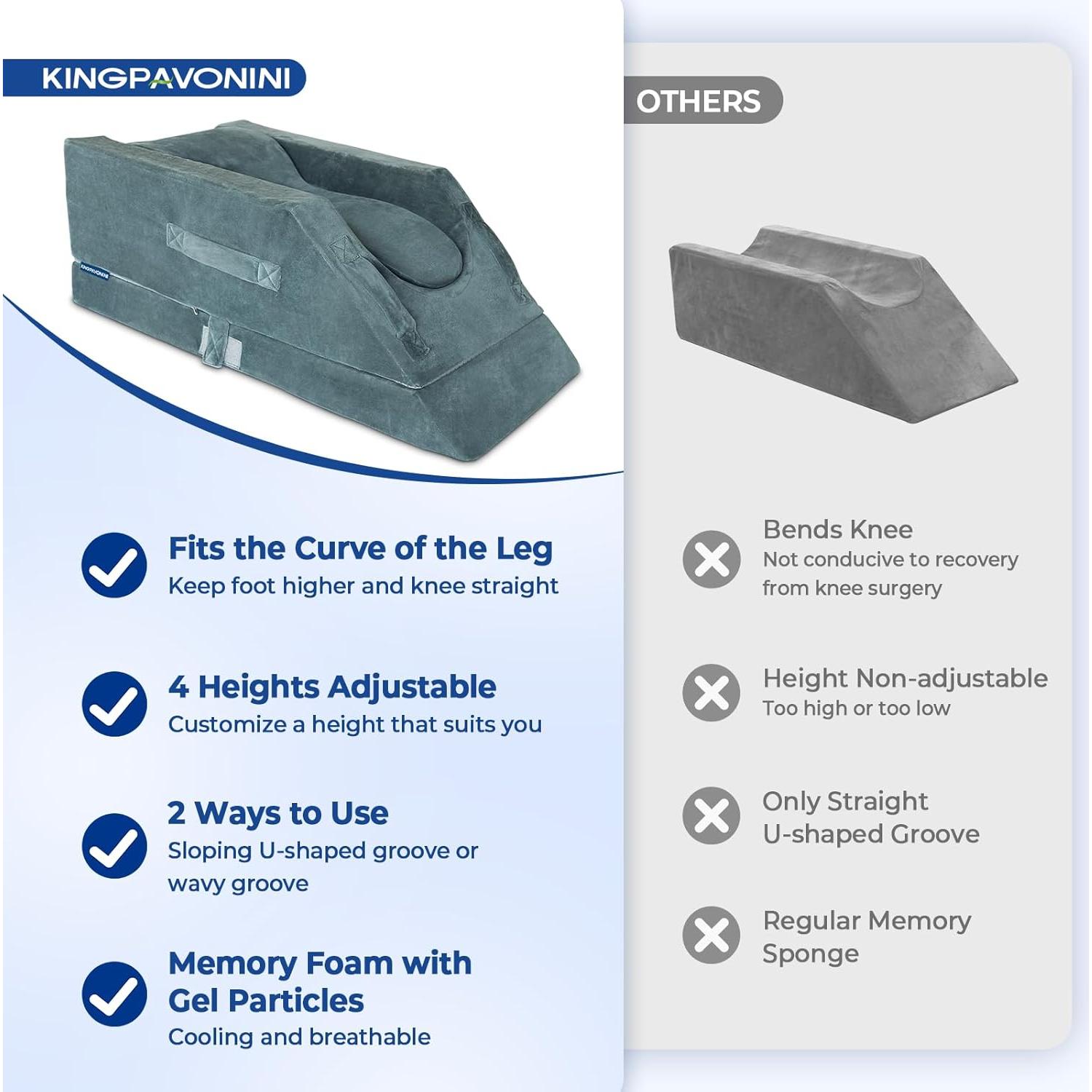 Almohada Elevadora de Pierna KingPavonini Ajustable 72.9x33cm