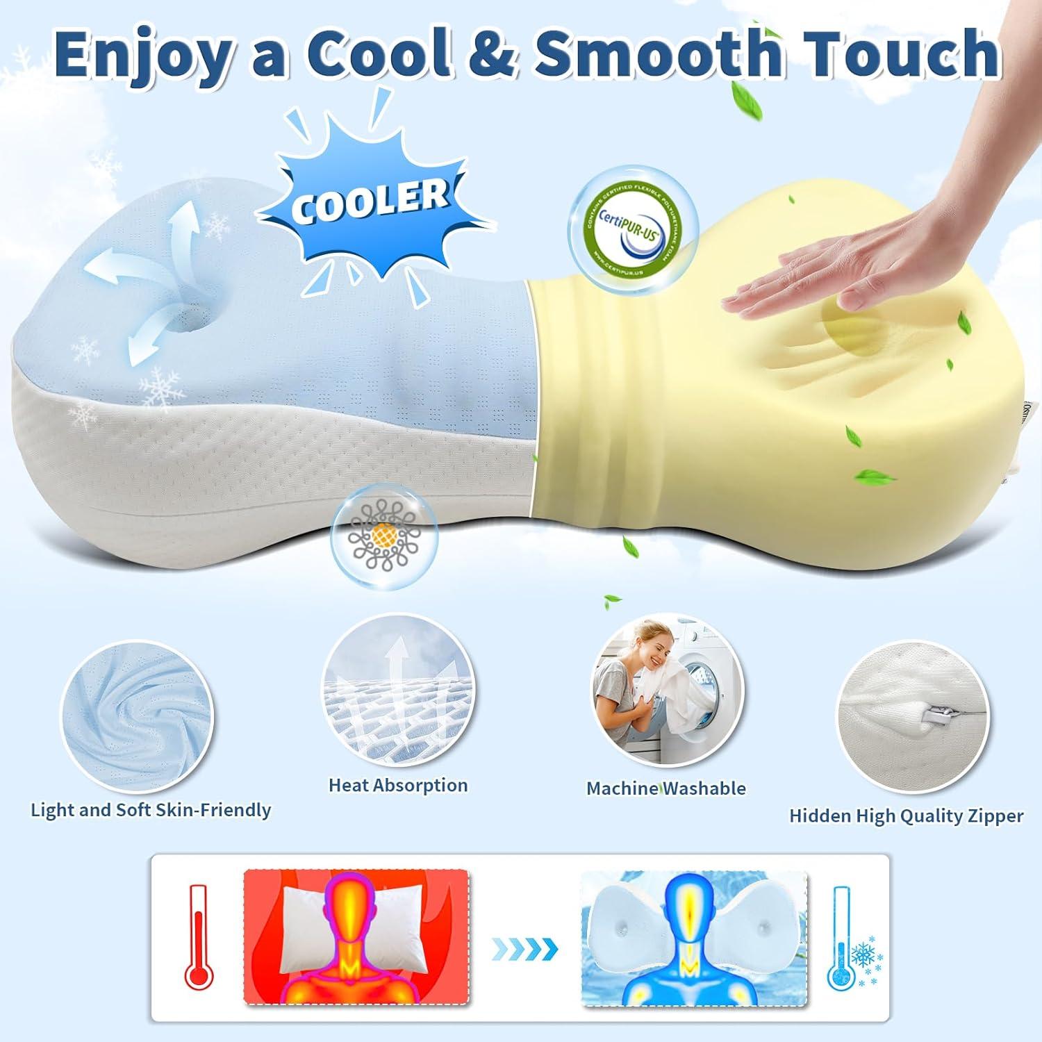 Almohada Cervical Mixiniso CS-1430 Espuma Viscoelástica 50.8x21.6cm