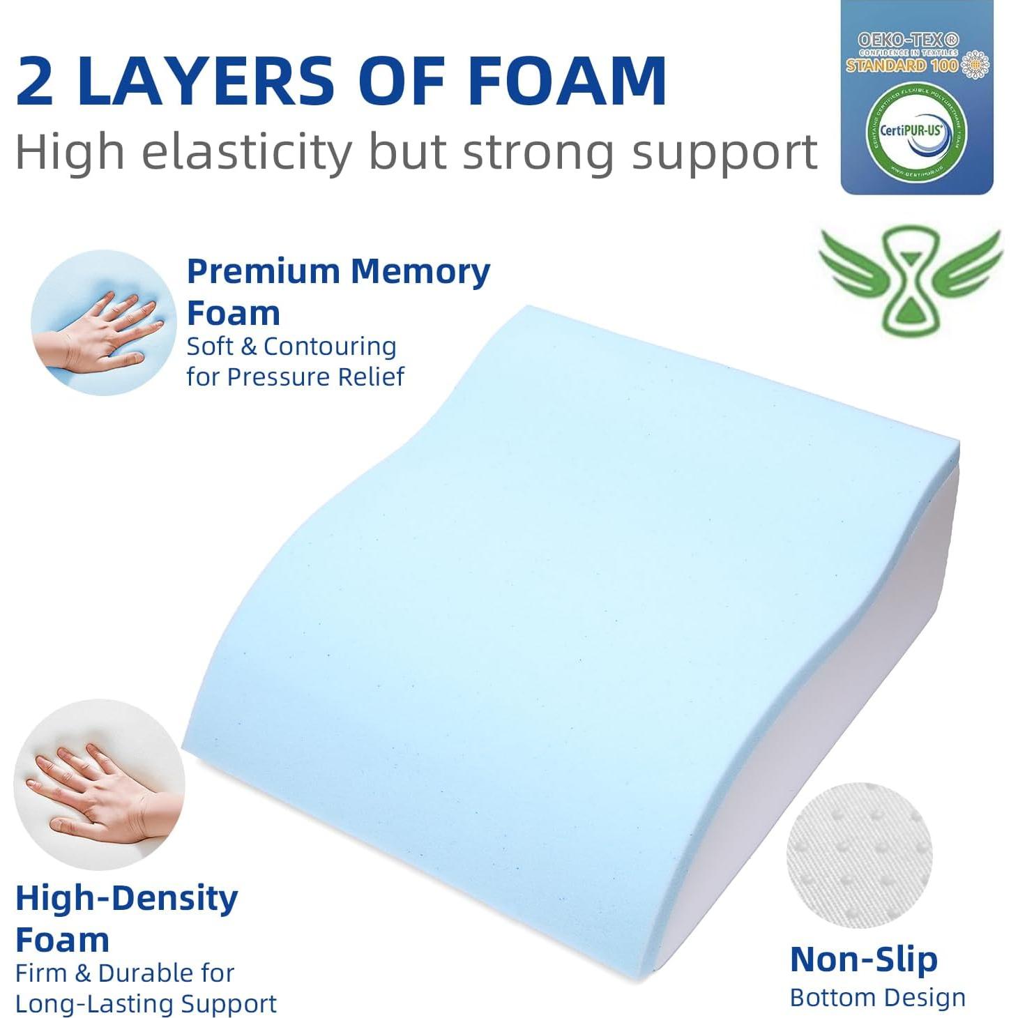 Cojín Elevador de Piernas MORTGO XL - Espuma Viscoelástica 54.61x48.26 cm