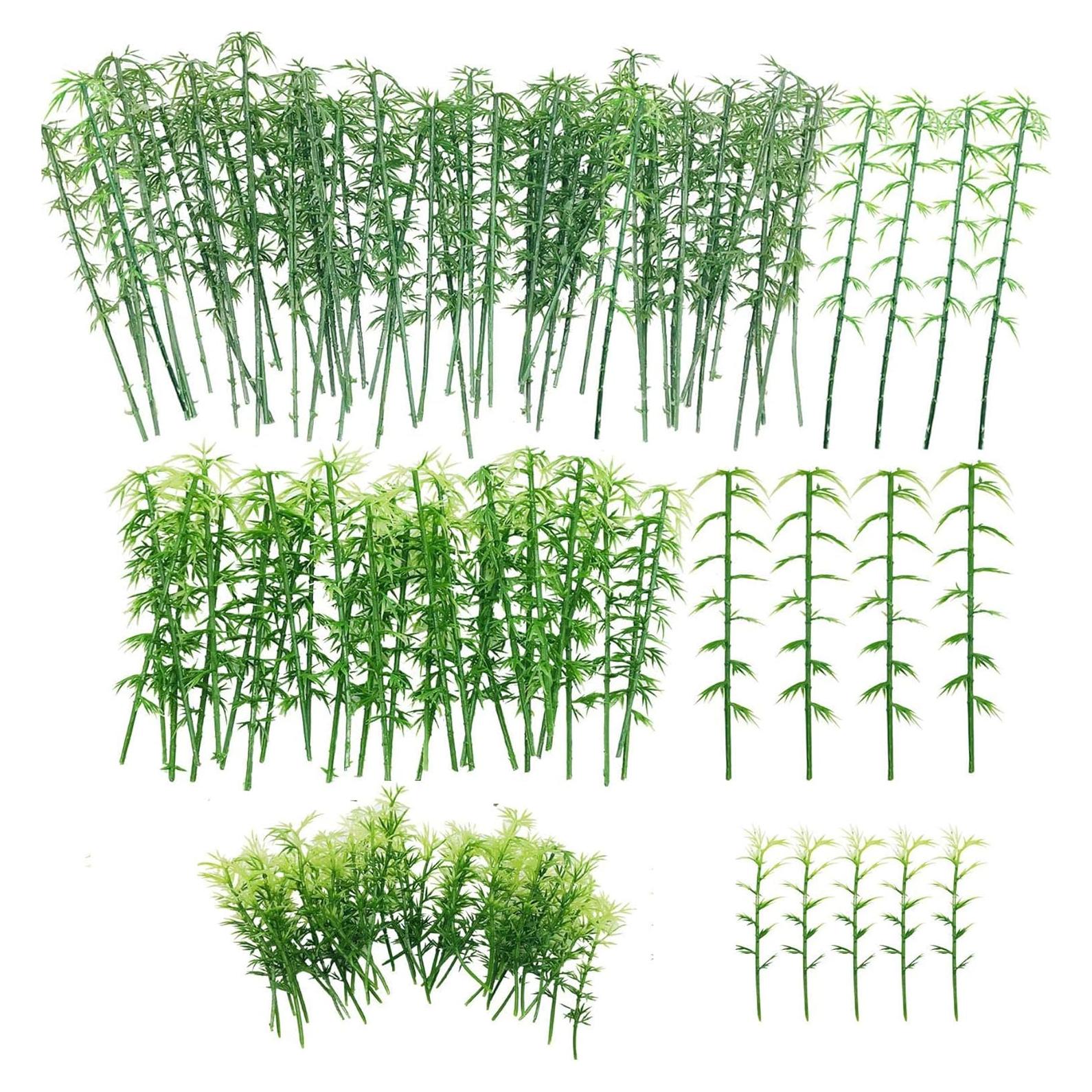 Woohome 120 PCS Árboles de Bambú Plástico Verde 3 Tamaños