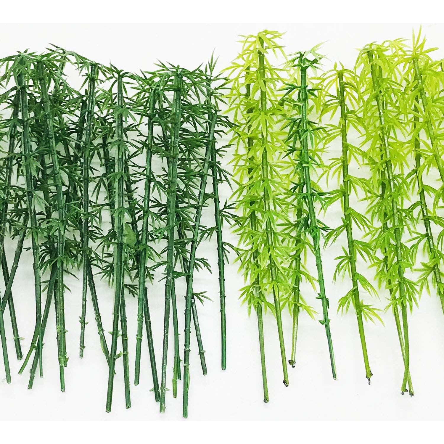 Woohome 120 PCS Árboles de Bambú Plástico Verde 3 Tamaños