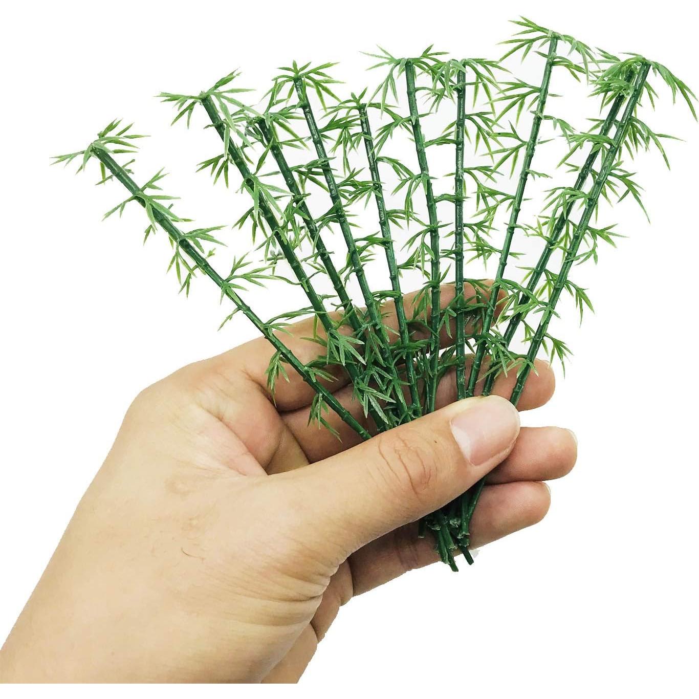 Woohome 120 PCS Árboles de Bambú Plástico Verde 3 Tamaños