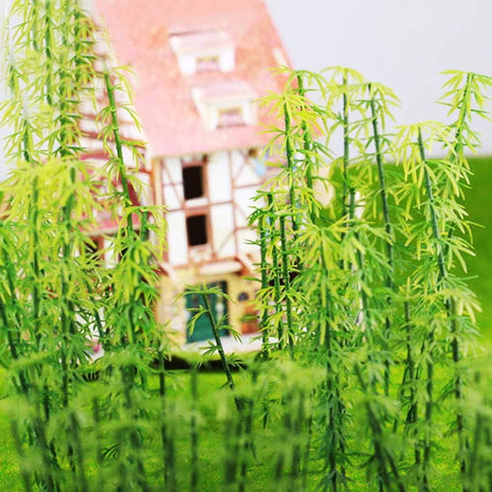 Woohome 120 PCS Árboles de Bambú Plástico Verde 3 Tamaños