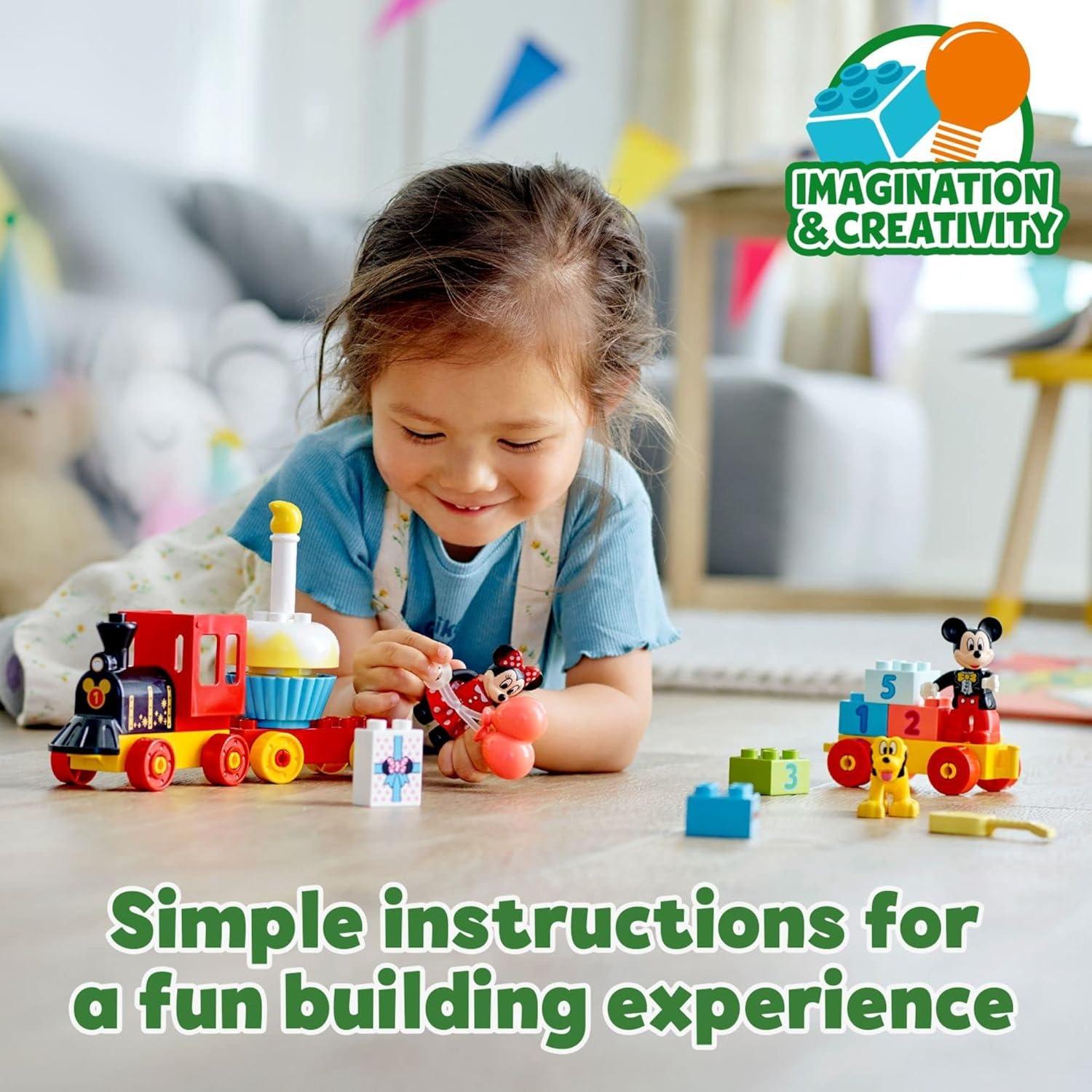 LEGO DUPLO Tren de Cumpleaños Disney Mickey y Minnie 22 Piezas