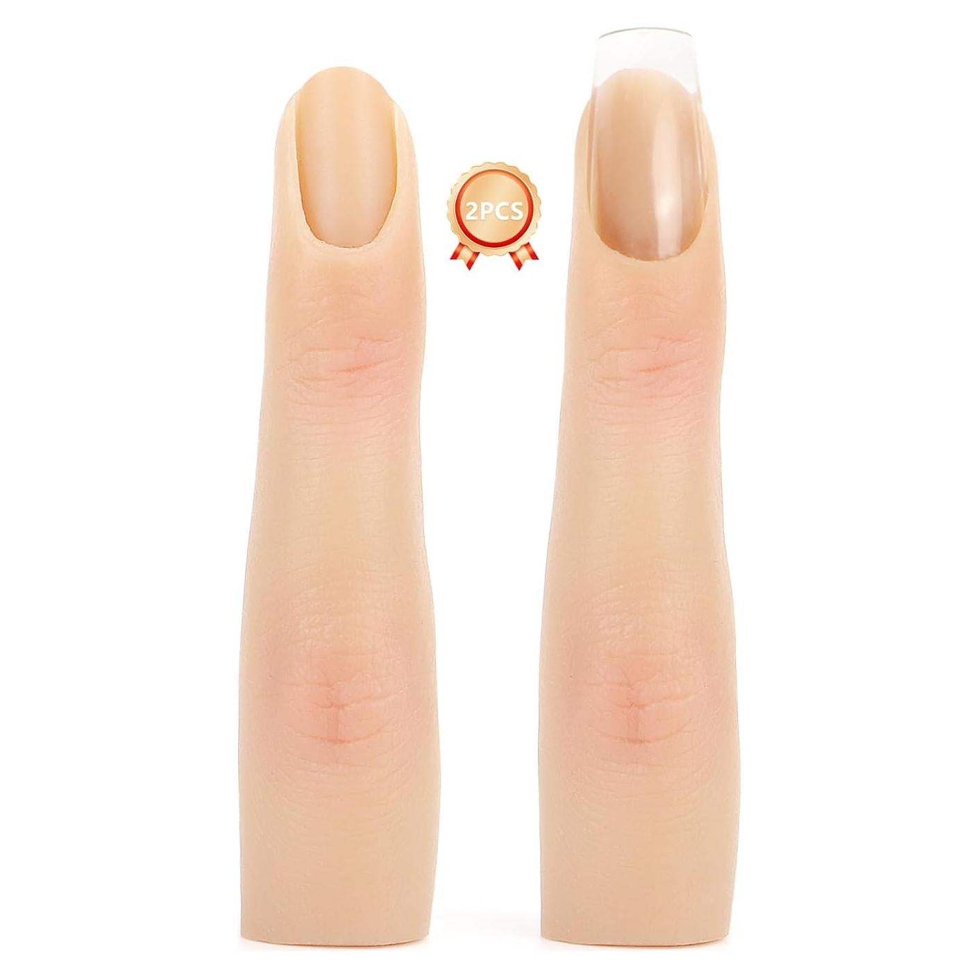 Dedos de Silicona para Práctica de Uñas DECINIEE - 2 Piezas