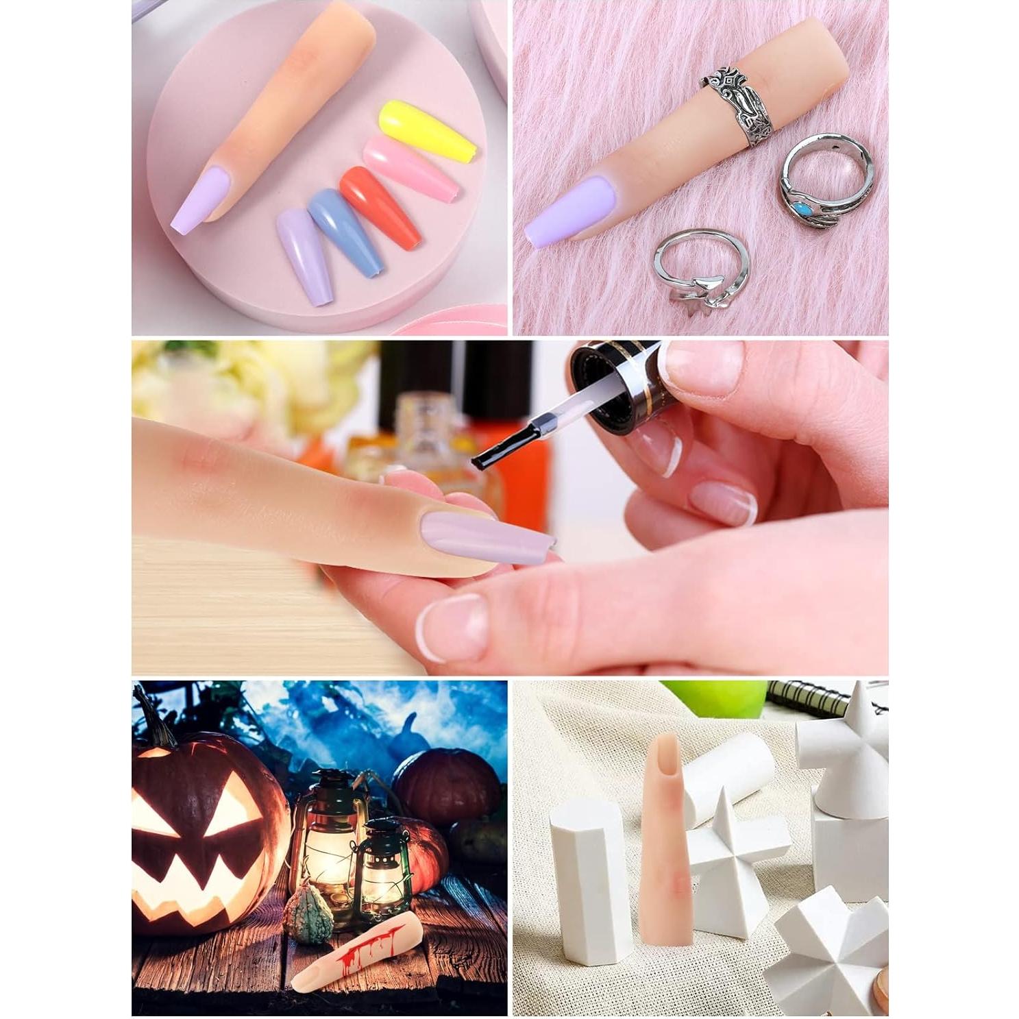 Dedos de Silicona para Práctica de Uñas DECINIEE - 2 Piezas