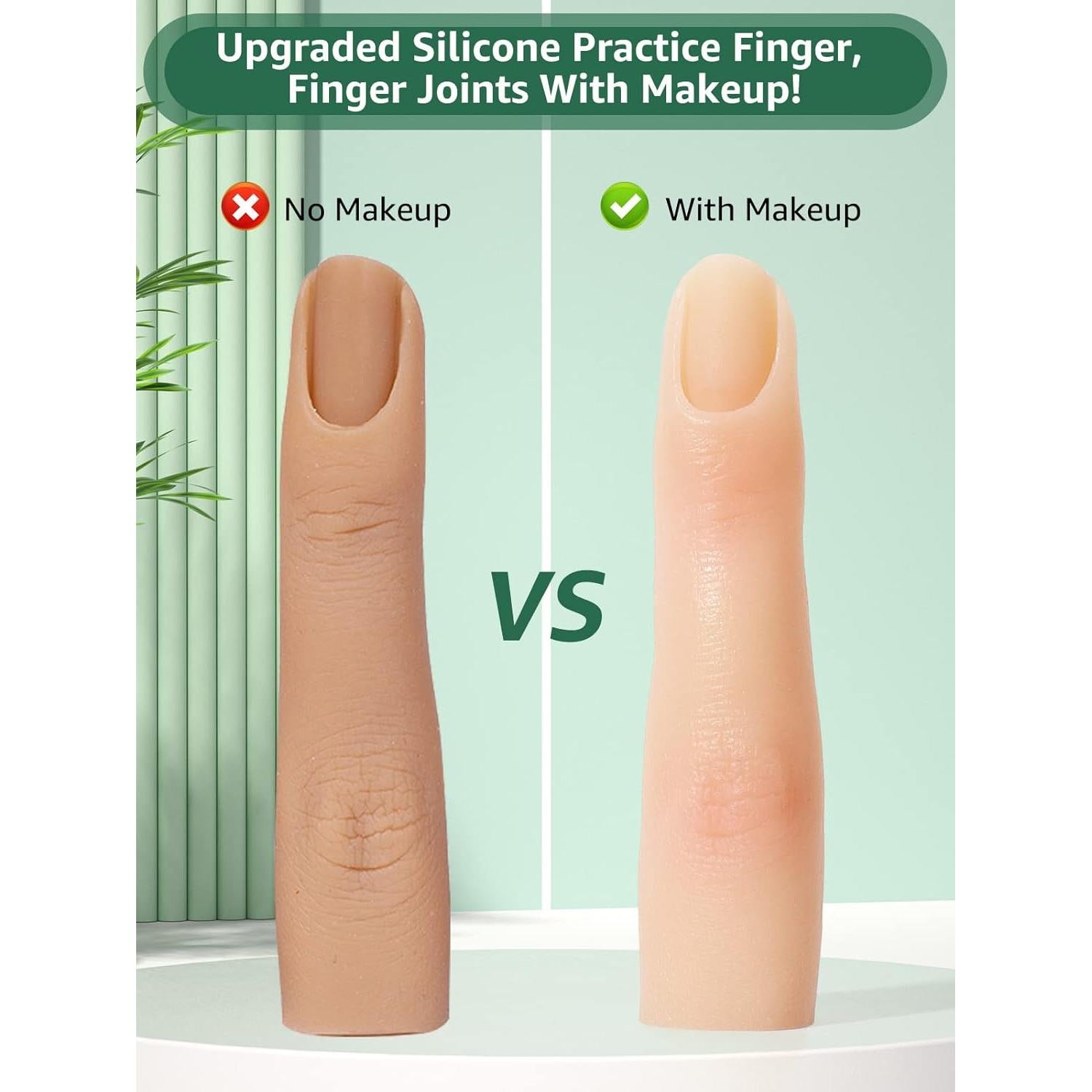 Dedos de Silicona para Práctica de Uñas DECINIEE - 2 Piezas