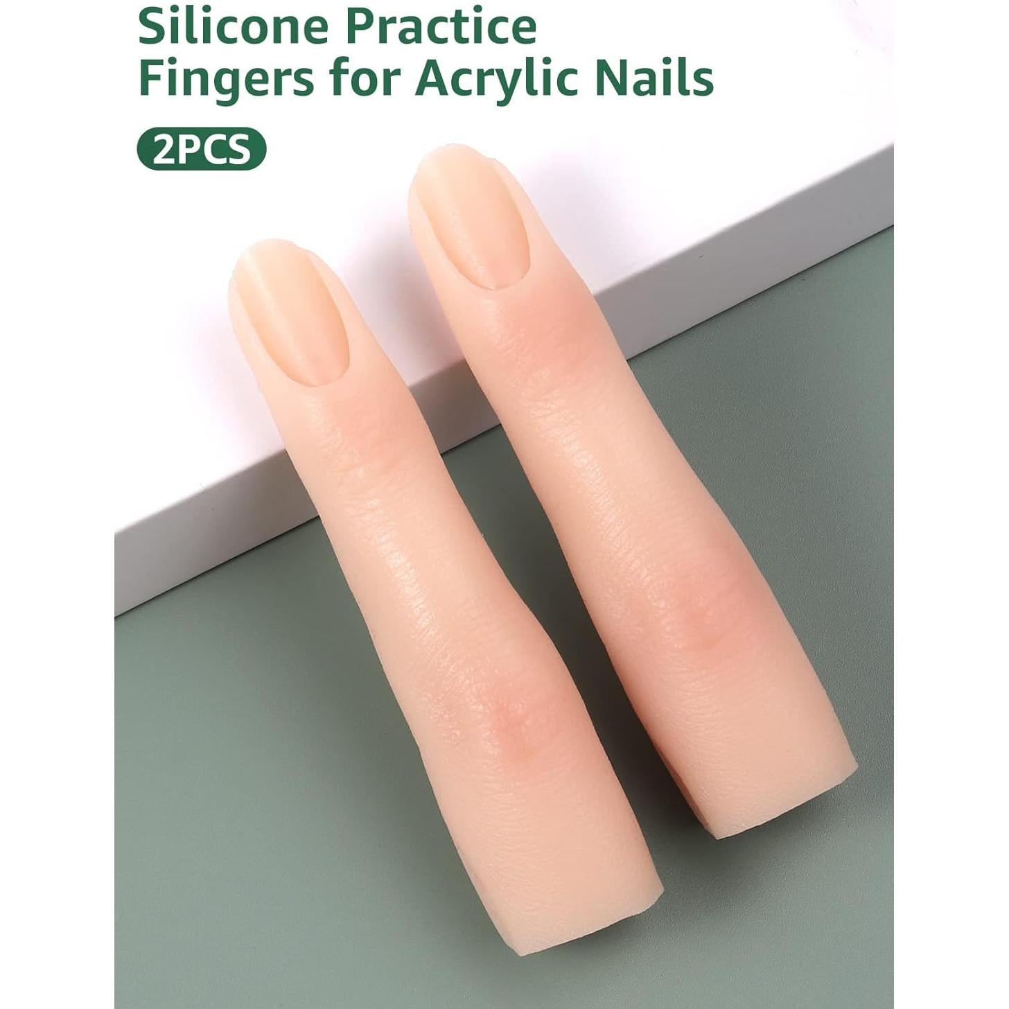 Dedos de Silicona para Práctica de Uñas DECINIEE - 2 Piezas