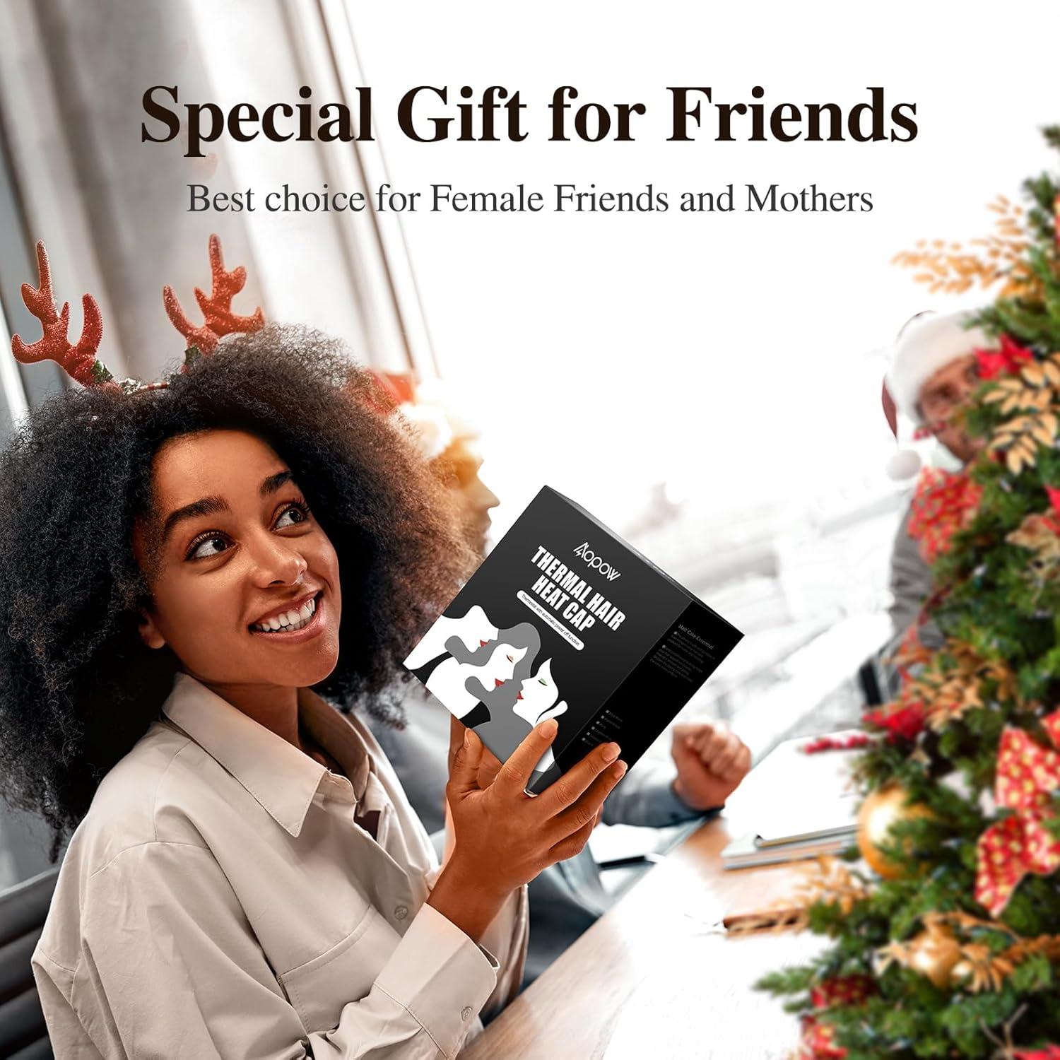 Gorro Térmico Eléctrico AOPOW para Acondicionamiento Cabello Negro