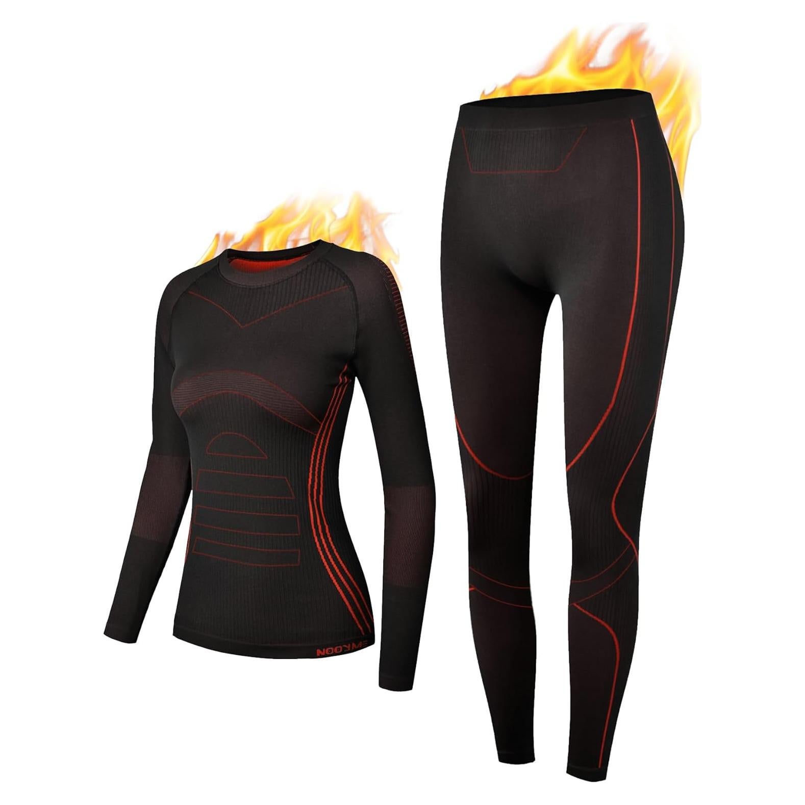 Pantalones Largos Térmicos NOOYME para Mujeres - Rojo Clásico