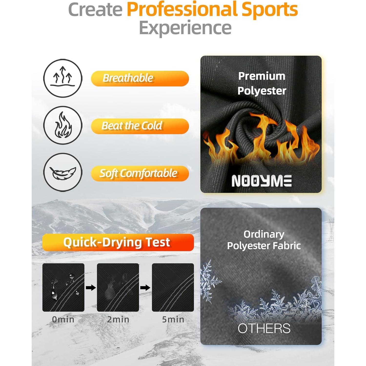 Pantalones Largos Térmicos NOOYME para Mujeres - Rojo Clásico