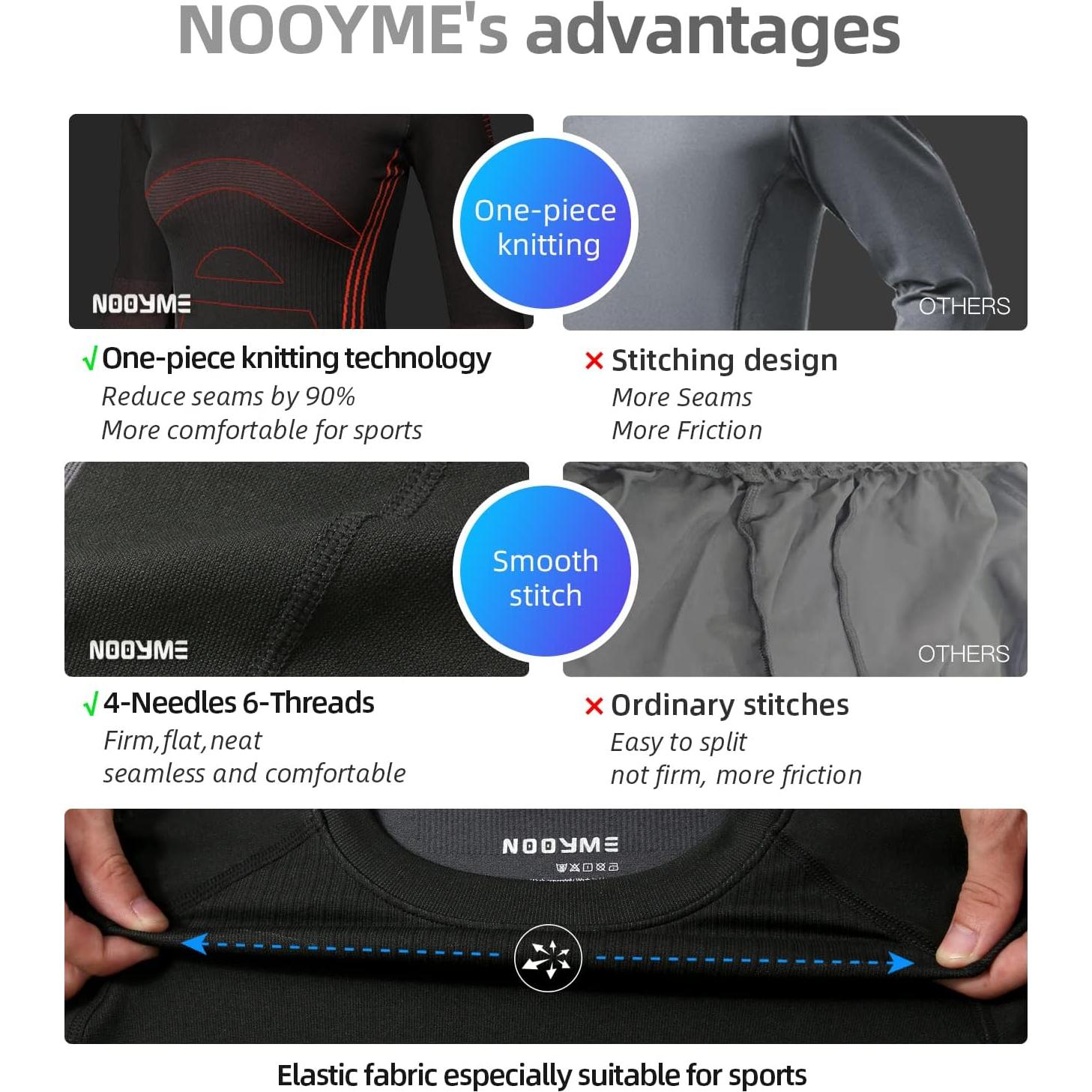 Pantalones Largos Térmicos NOOYME para Mujeres - Rojo Clásico