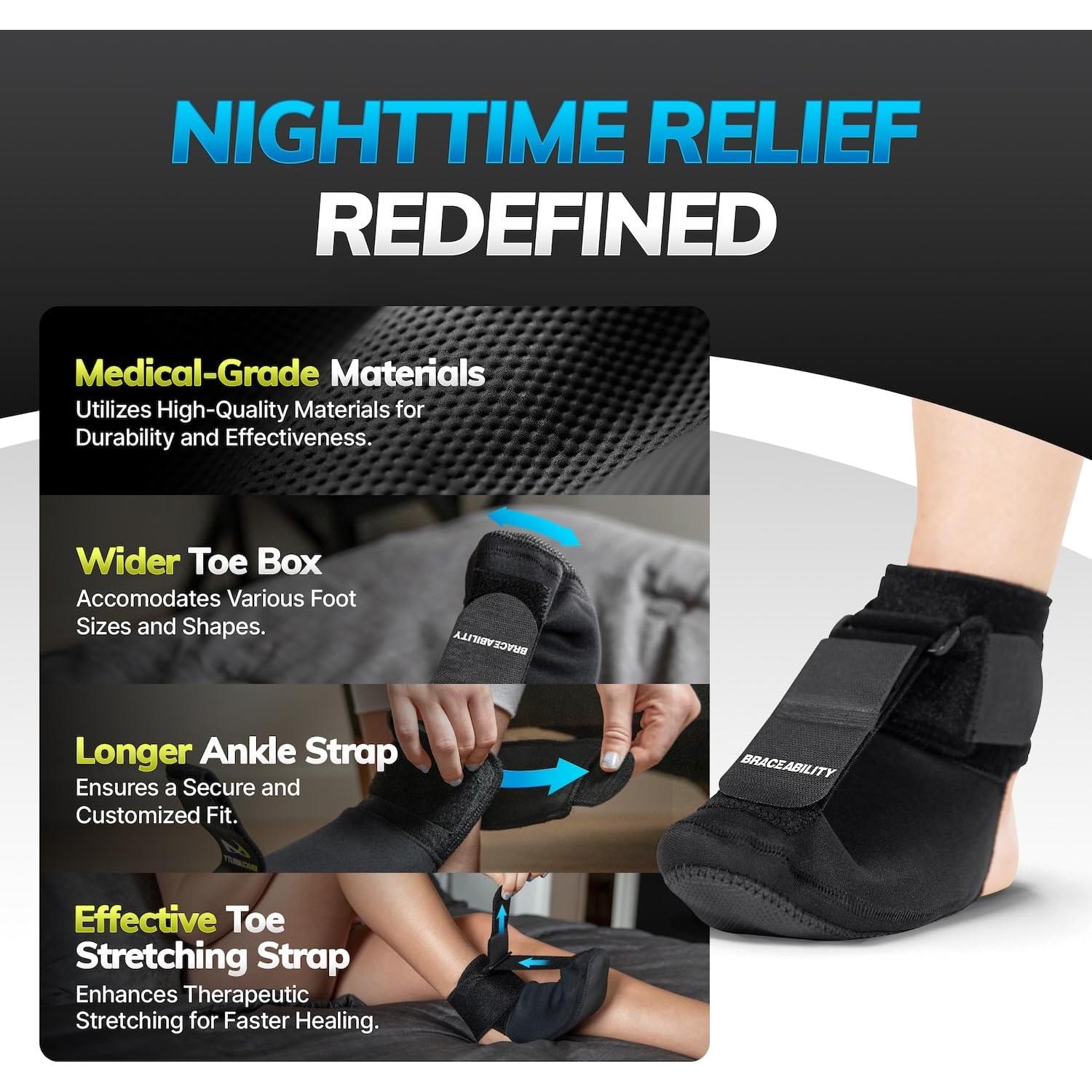 Férula Nocturna para Fascitis Plantar BraceAbility - Alivio Dolor Talón