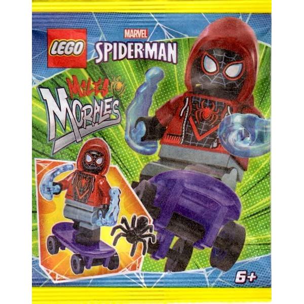 Minifigura LEGO Spider-Man Miles Morales con patineta