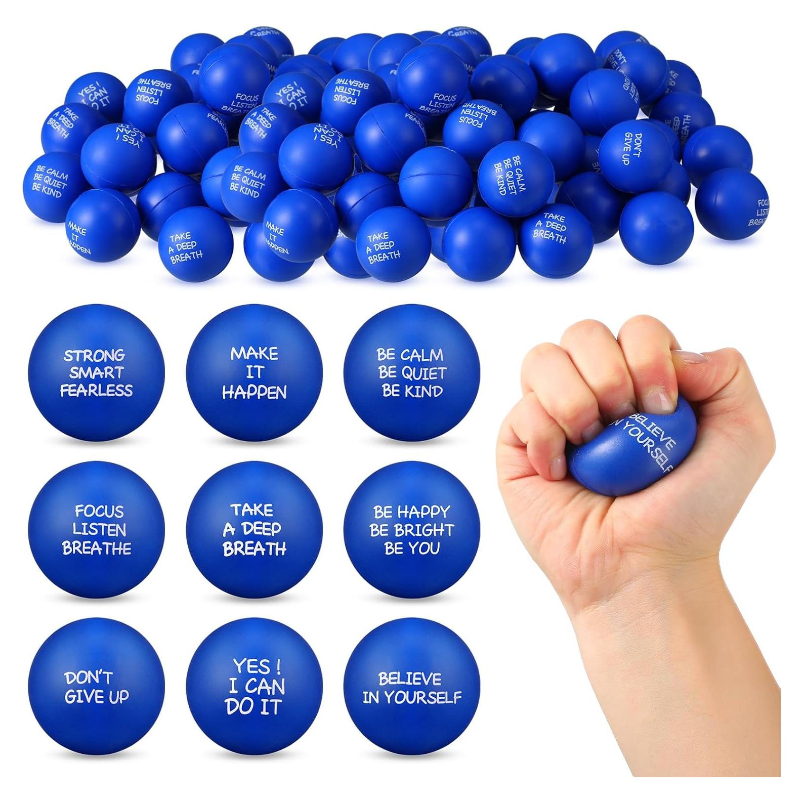 Pelotas de Estrés Shappy 72 Pcs Motivacionales Azul