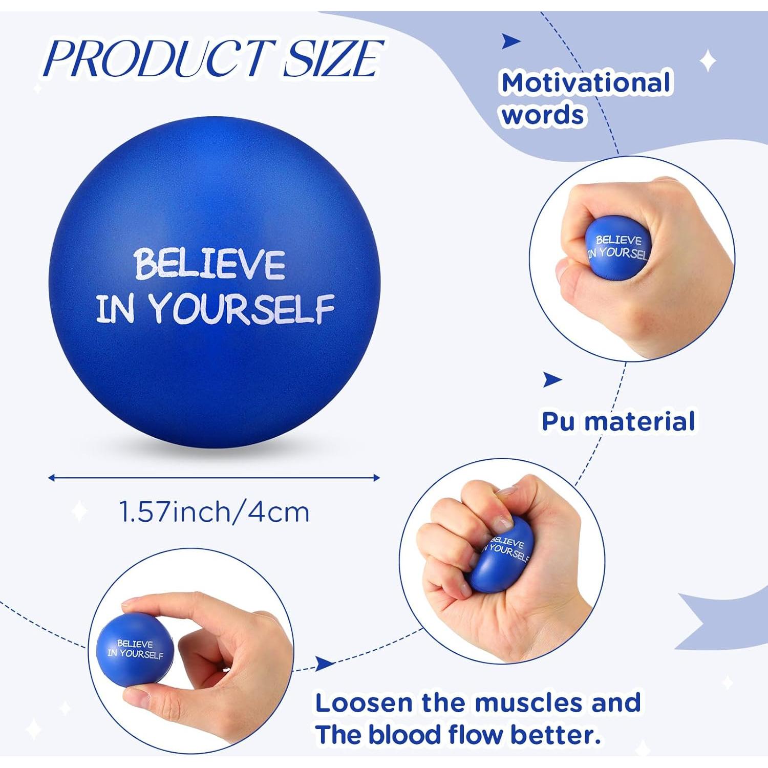 Pelotas de Estrés Shappy 72 Pcs Motivacionales Azul