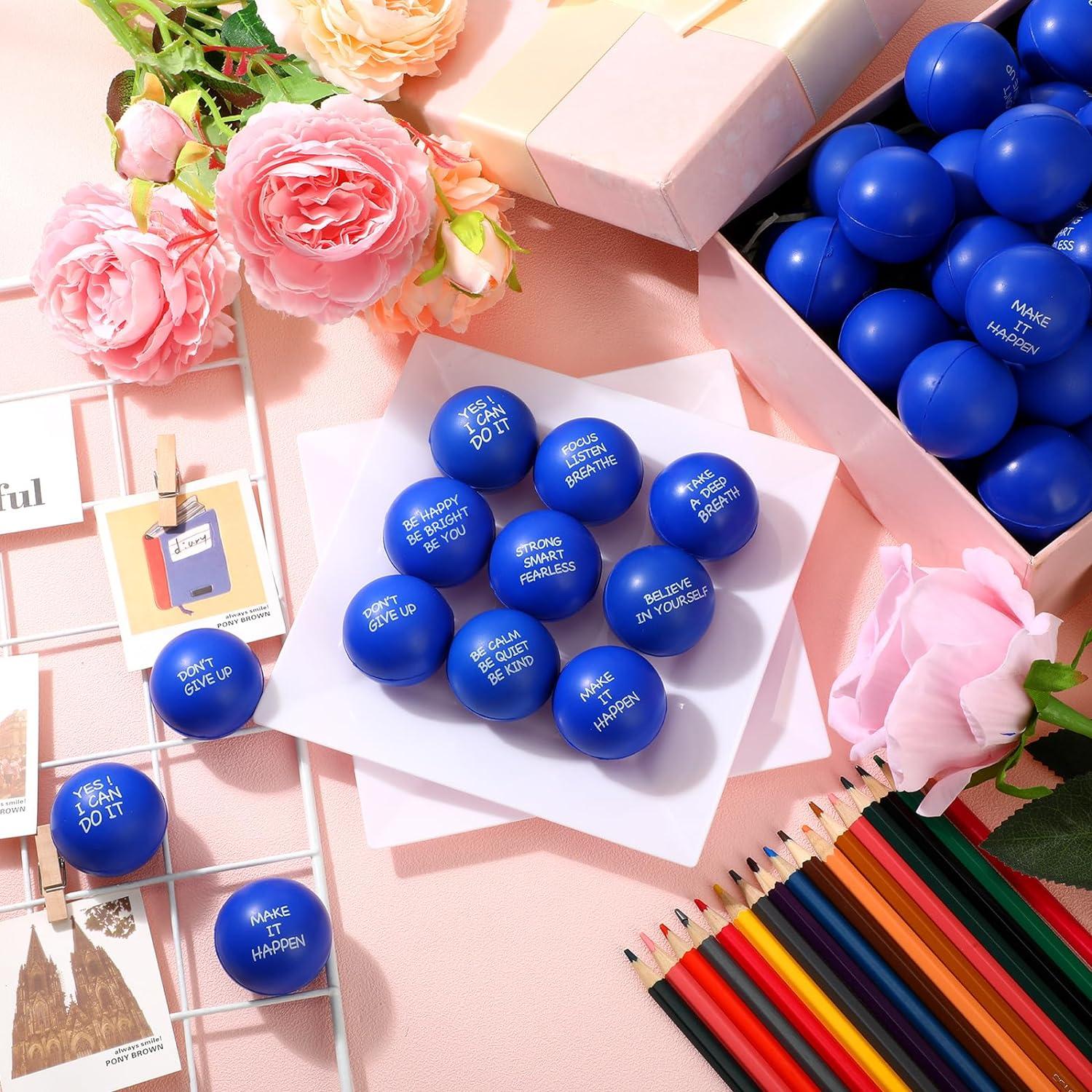 Pelotas de Estrés Shappy 72 Pcs Motivacionales Azul