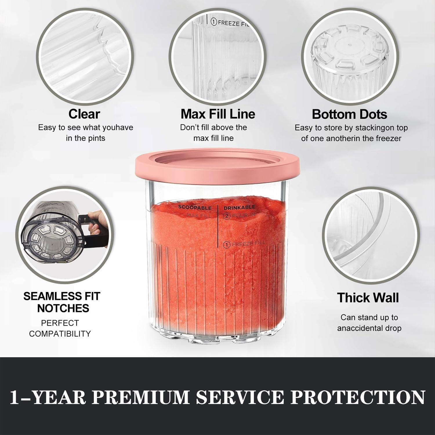 Contenedores de Helado Psasrm 2 Piezas 24oz para Ninja Creami