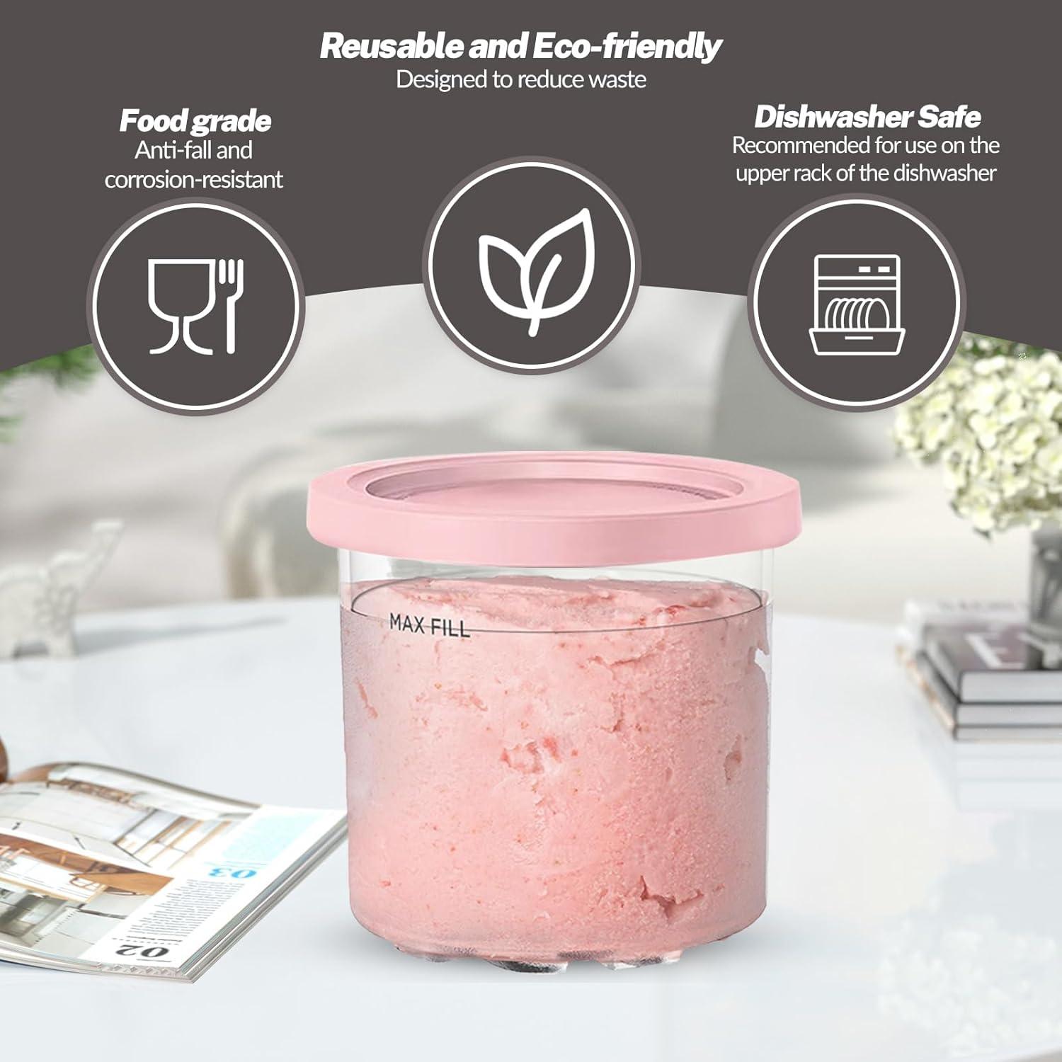 4 Tazas Ninja Creami 16oz Psasrm Aisladas Reutilizables