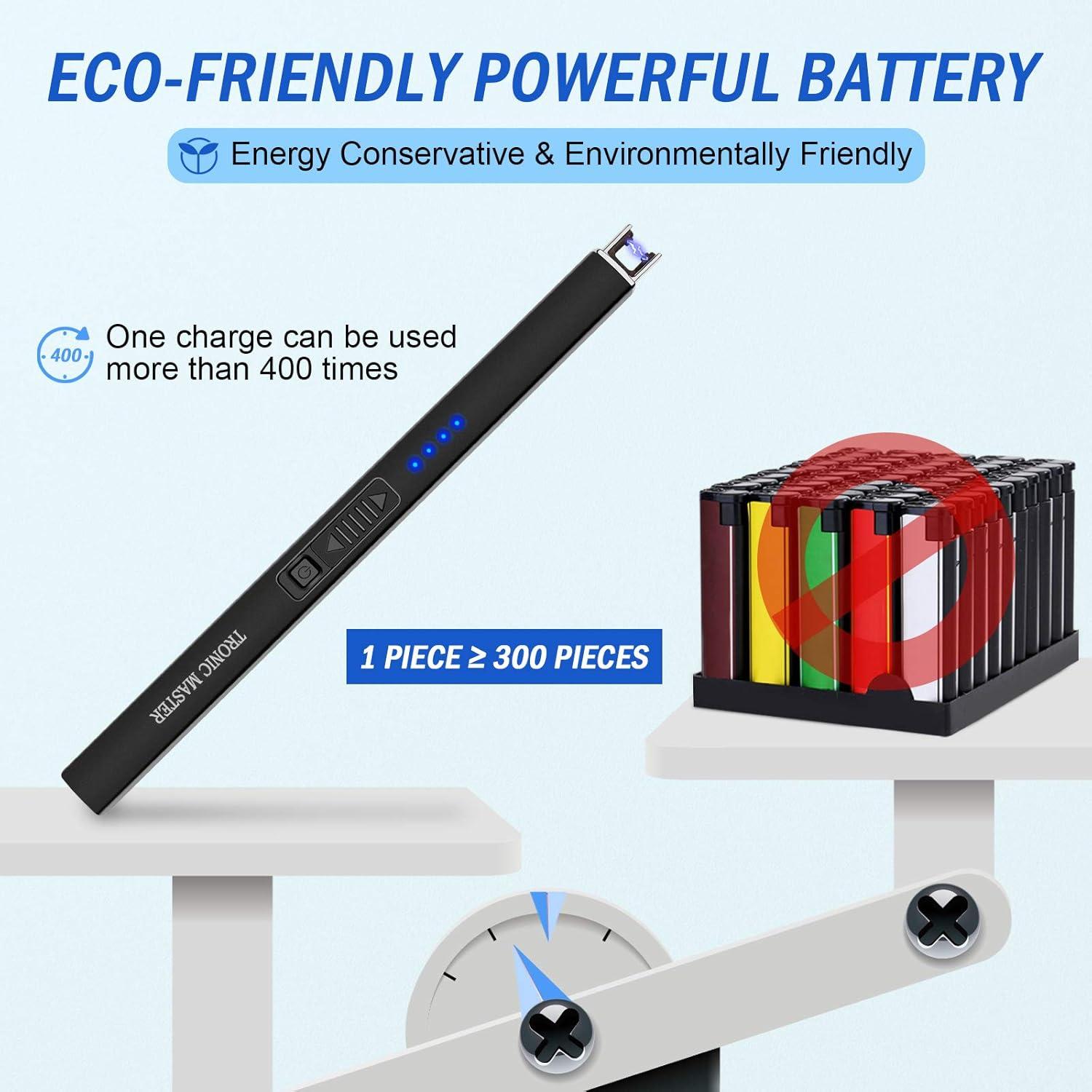 Encendedor Eléctrico Recargable TRONIC MASTER Plasma Negro