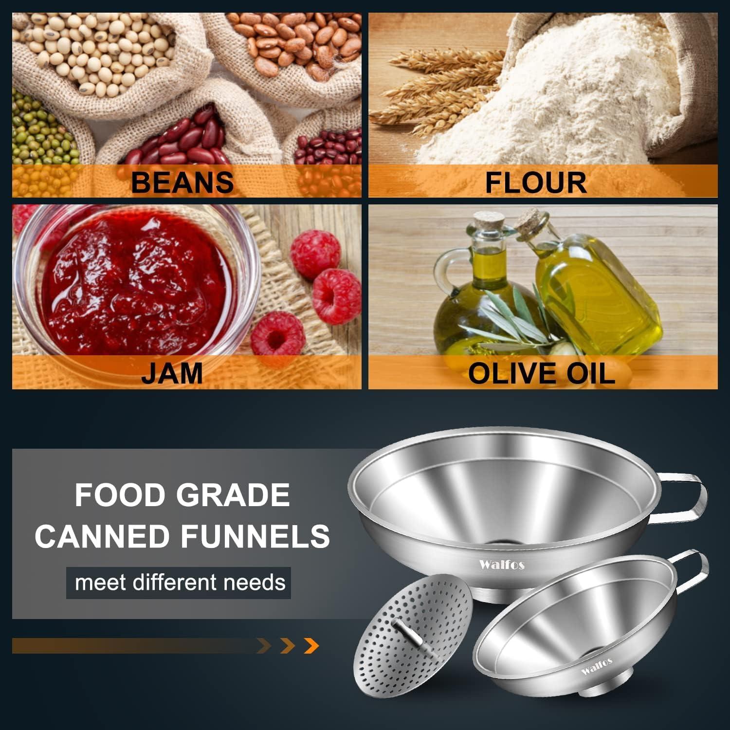 Embudo de Acero Inoxidable Walfos 2 Piezas Boca Ancha 14 cm