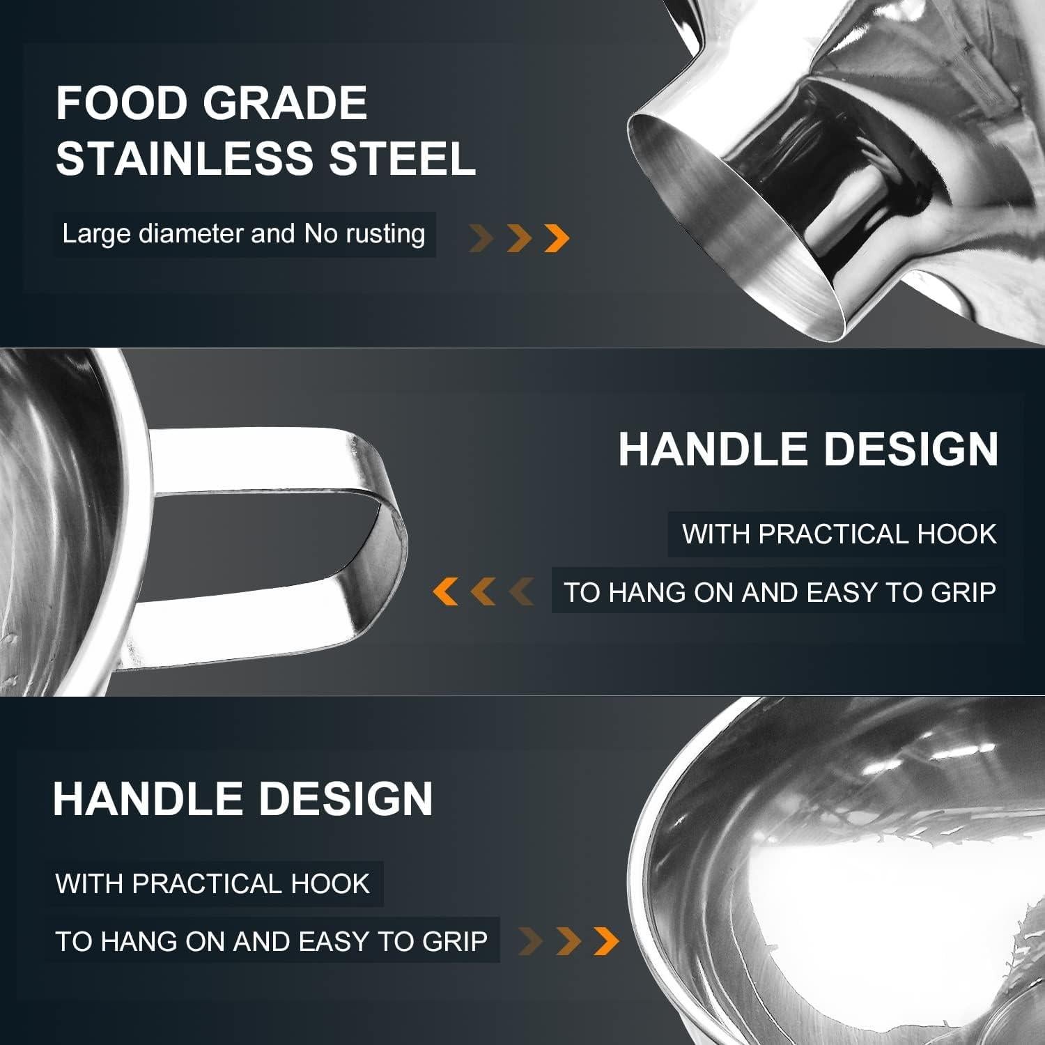 Embudo de Acero Inoxidable Walfos 2 Piezas Boca Ancha 14 cm