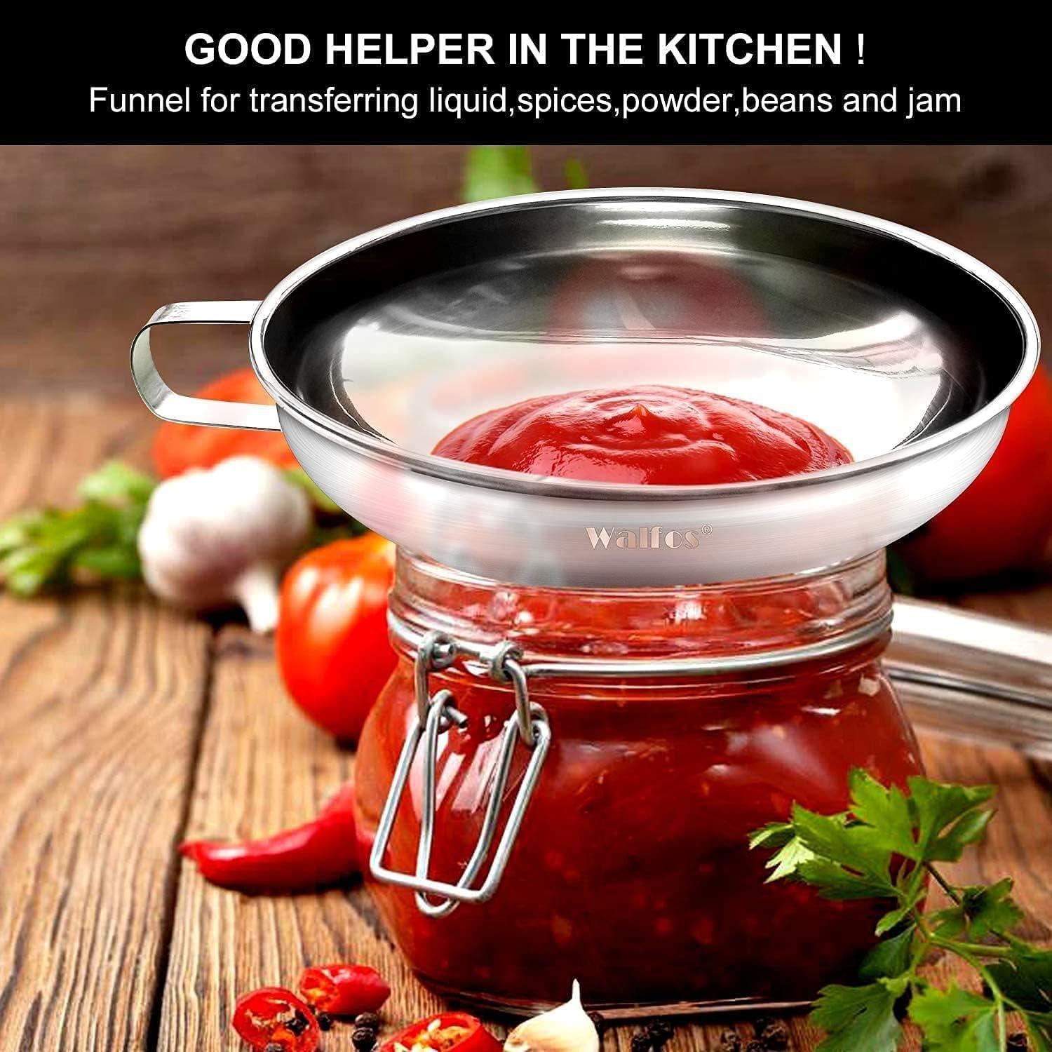 Embudo de Acero Inoxidable Walfos 2 Piezas Boca Ancha 14 cm