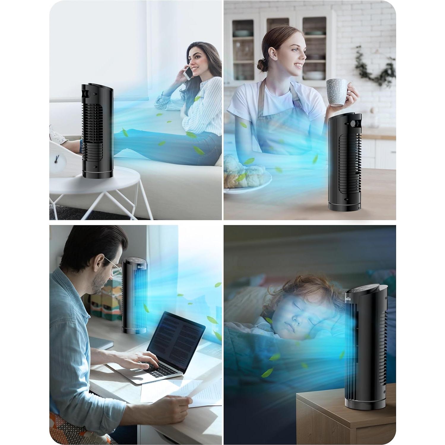 Ventilador de Torre Grelife TF2007, 33 cm, Silencioso 28dB