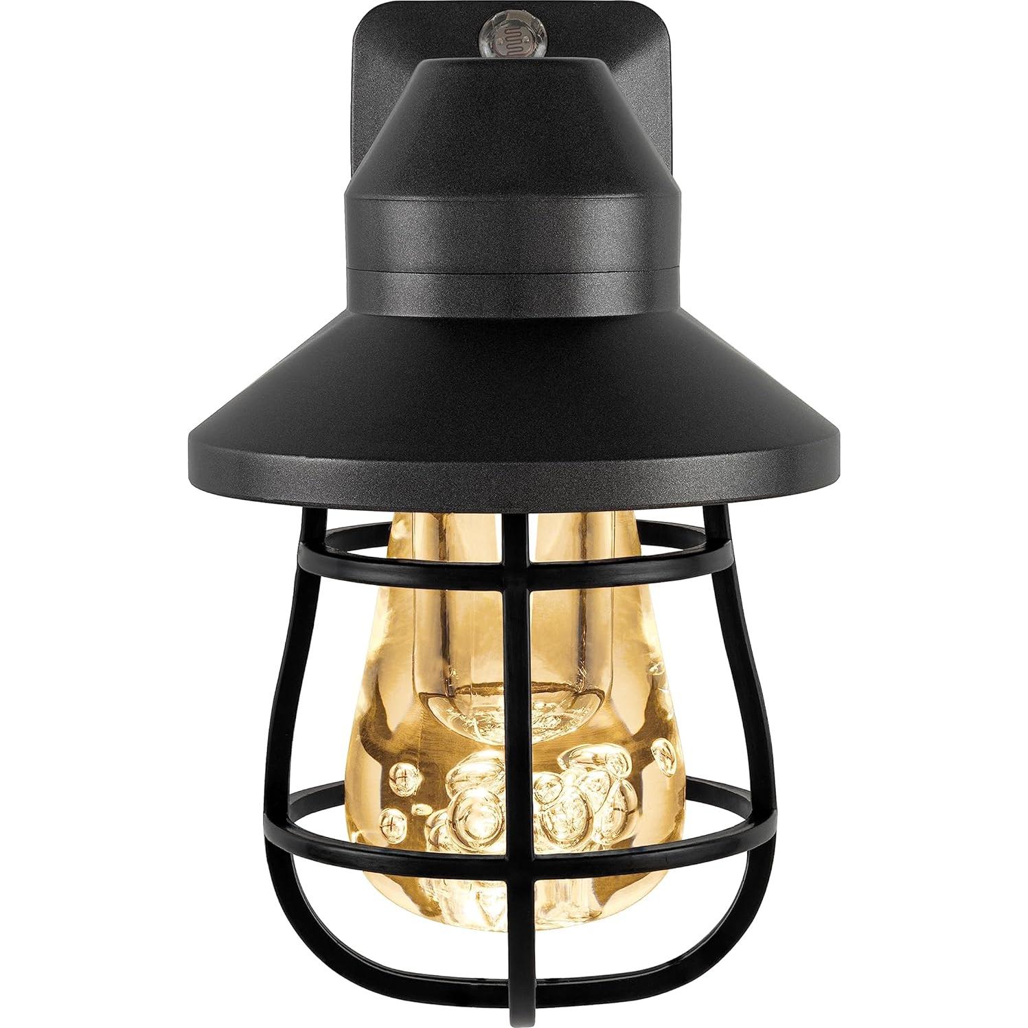 Luz Nocturna LED Vintage GE con Sensor Crepúsculo, Negro