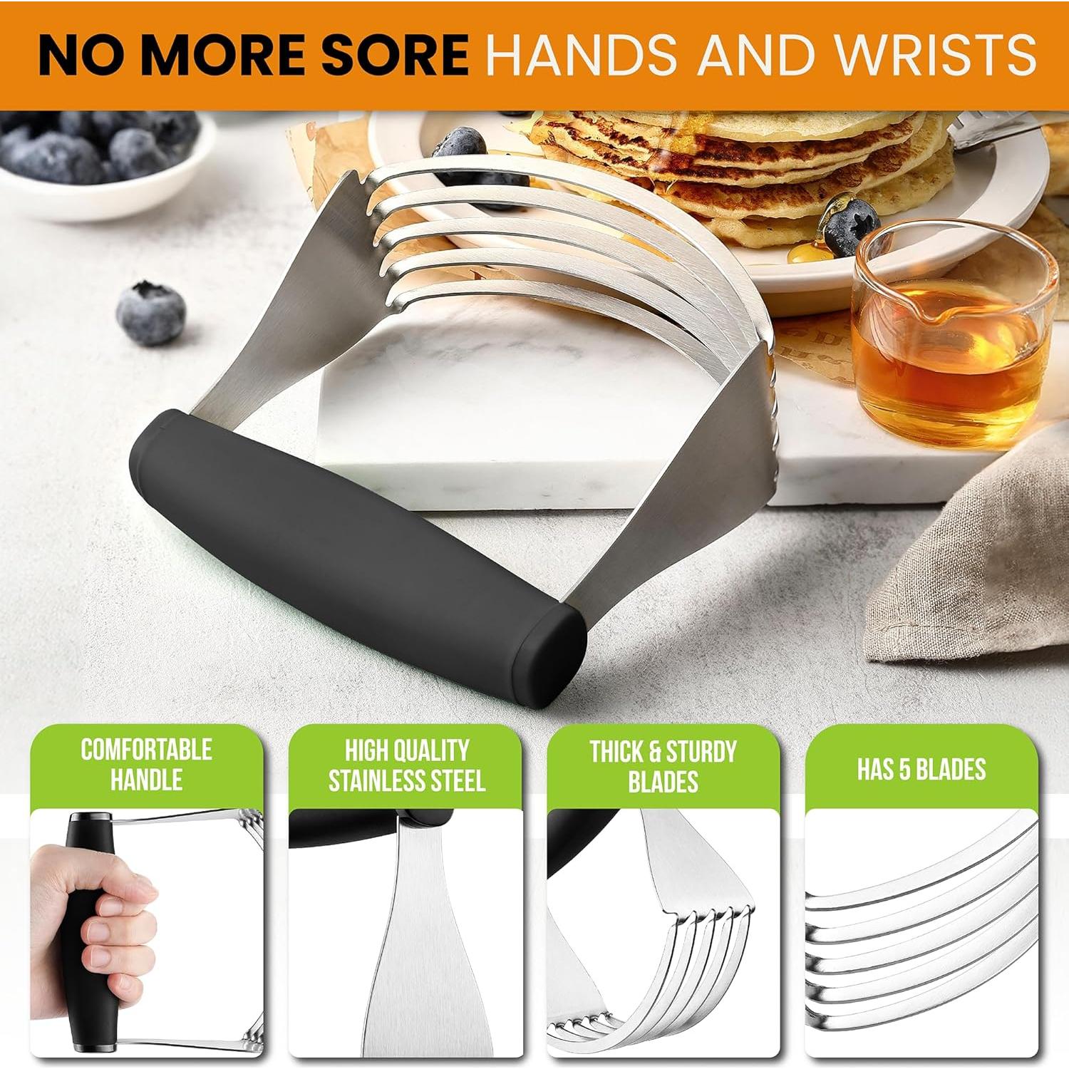 Mezclador de Masa Spring Chef XL Negro - Acero Inoxidable, Ergonómico