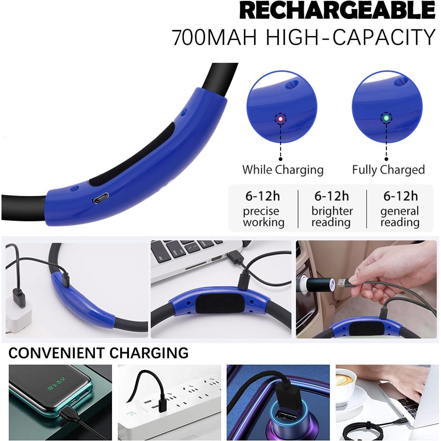 Luz de Lectura LED Betensh Azul Recargable 3 Niveles Brillo