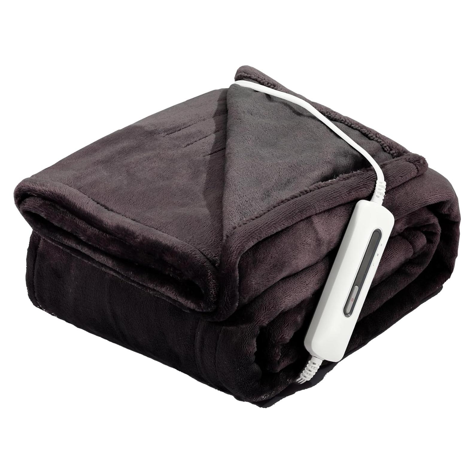 Manta eléctrica calefaccionada JIAMEIDING 127x152 cm Marrón