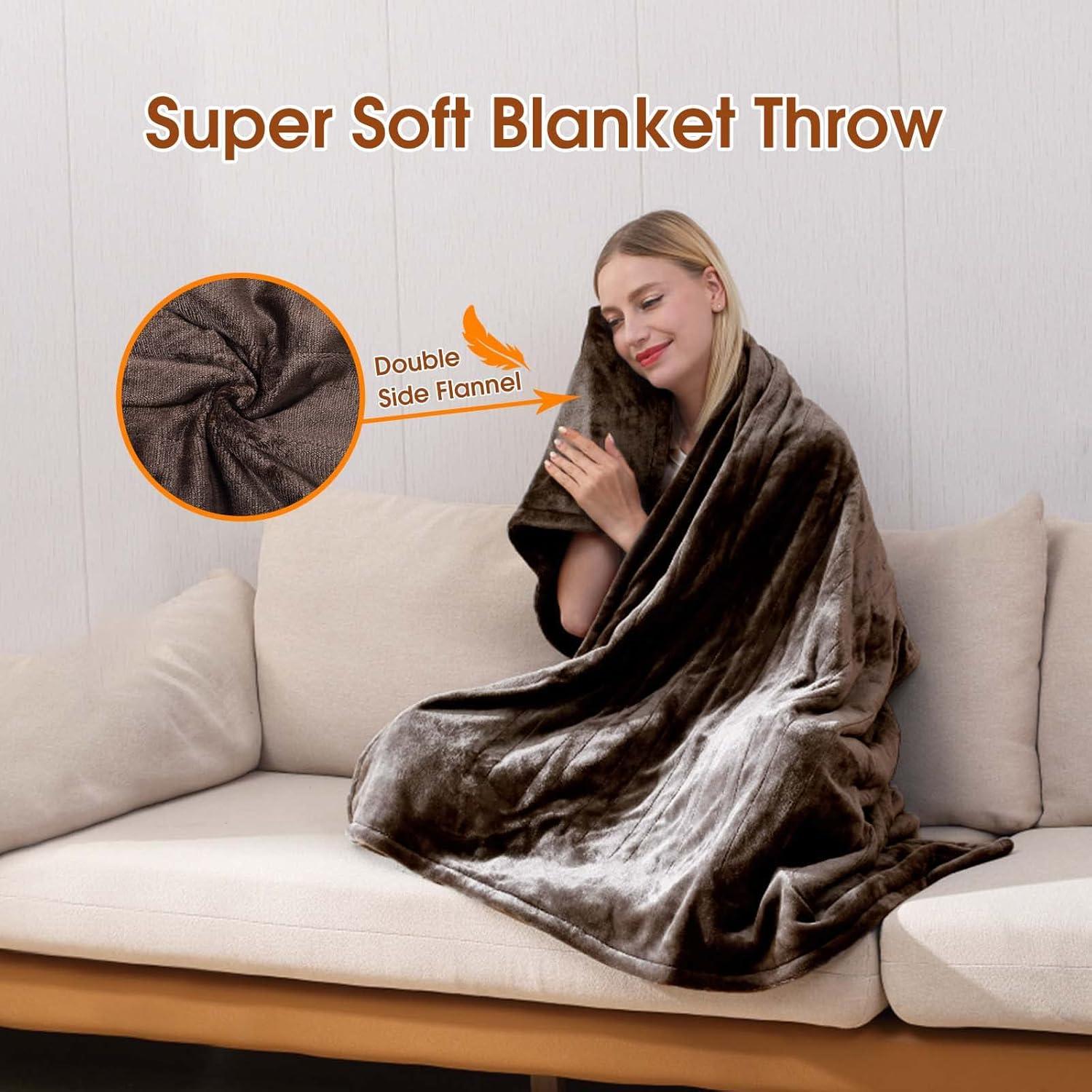 Manta eléctrica calefaccionada JIAMEIDING 127x152 cm Marrón