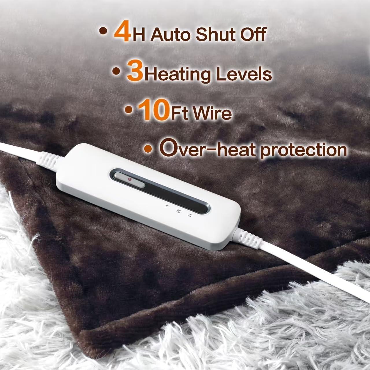 Manta eléctrica calefaccionada JIAMEIDING 127x152 cm Marrón