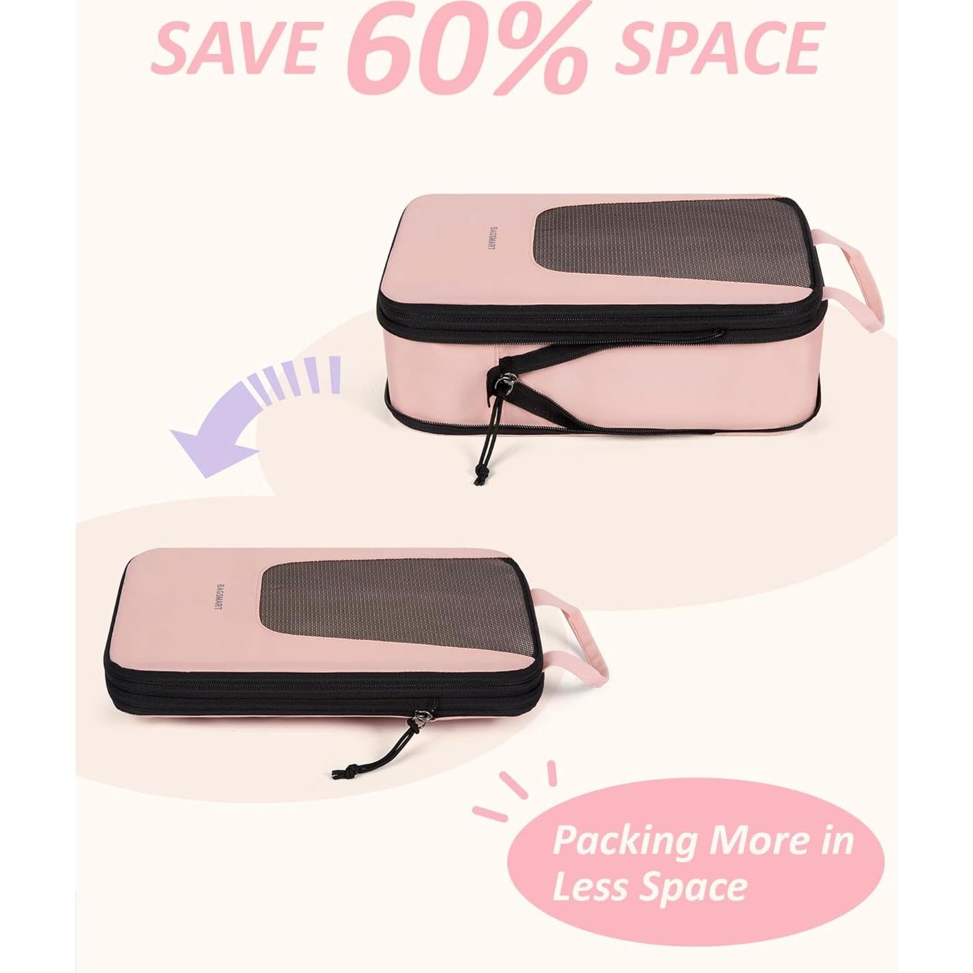 Cubos de Empaque BAGSMART 4 Set para Viajes - Organizadores Livianos