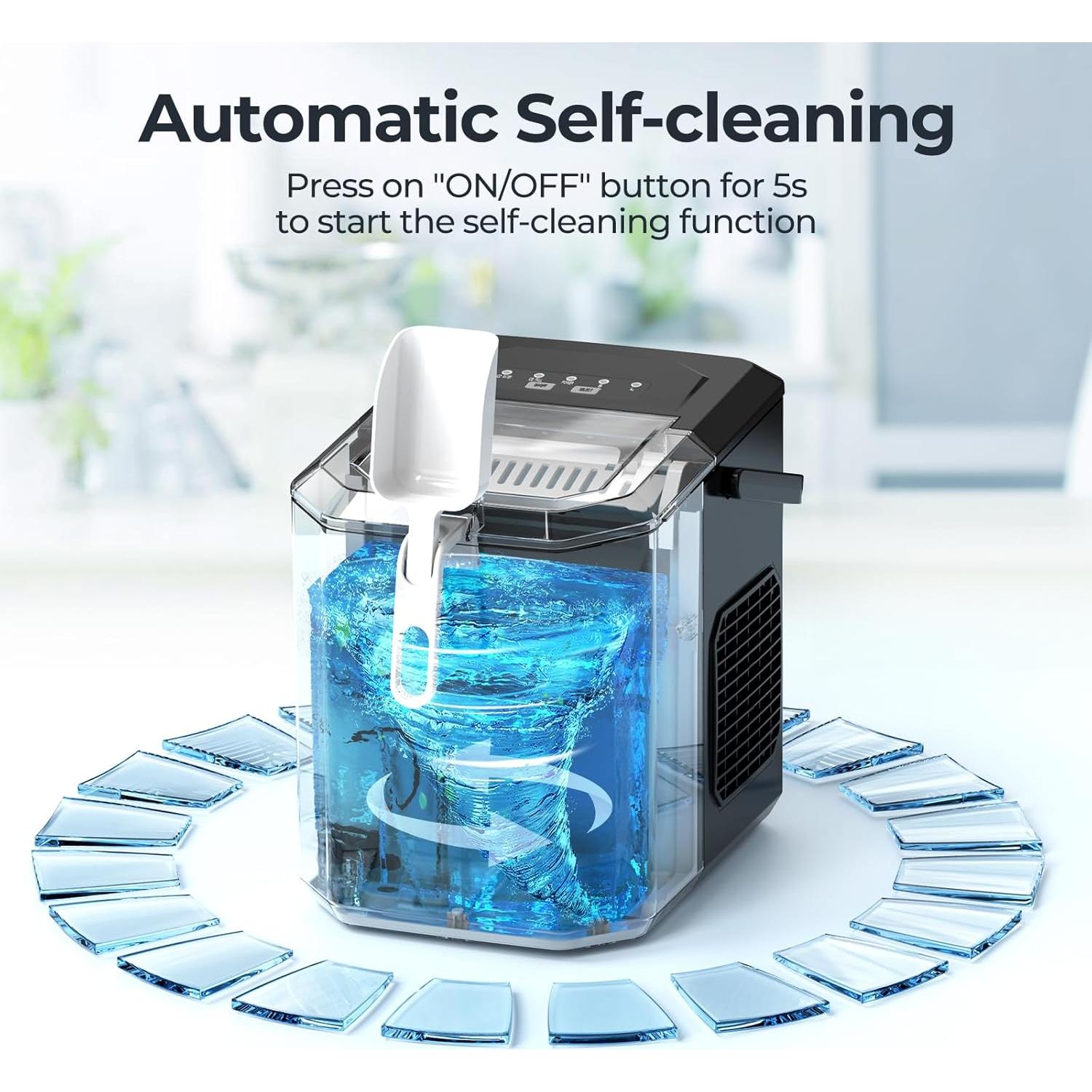 Máquina de Hielo ZAFRO 9 Cubos en 6 Minutos Negro